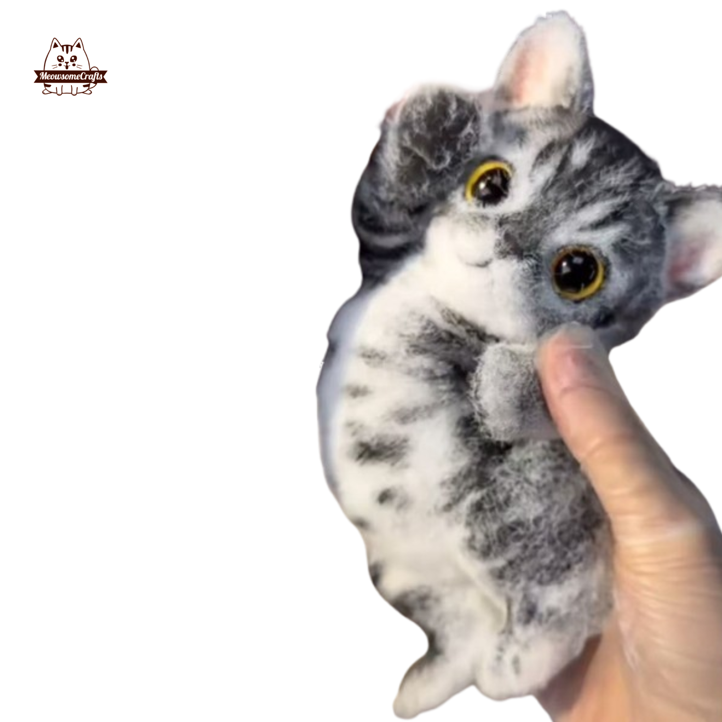 Soft Taba Furry Laying Playful Kitty Cat Handmade Squishy Fidget Toy