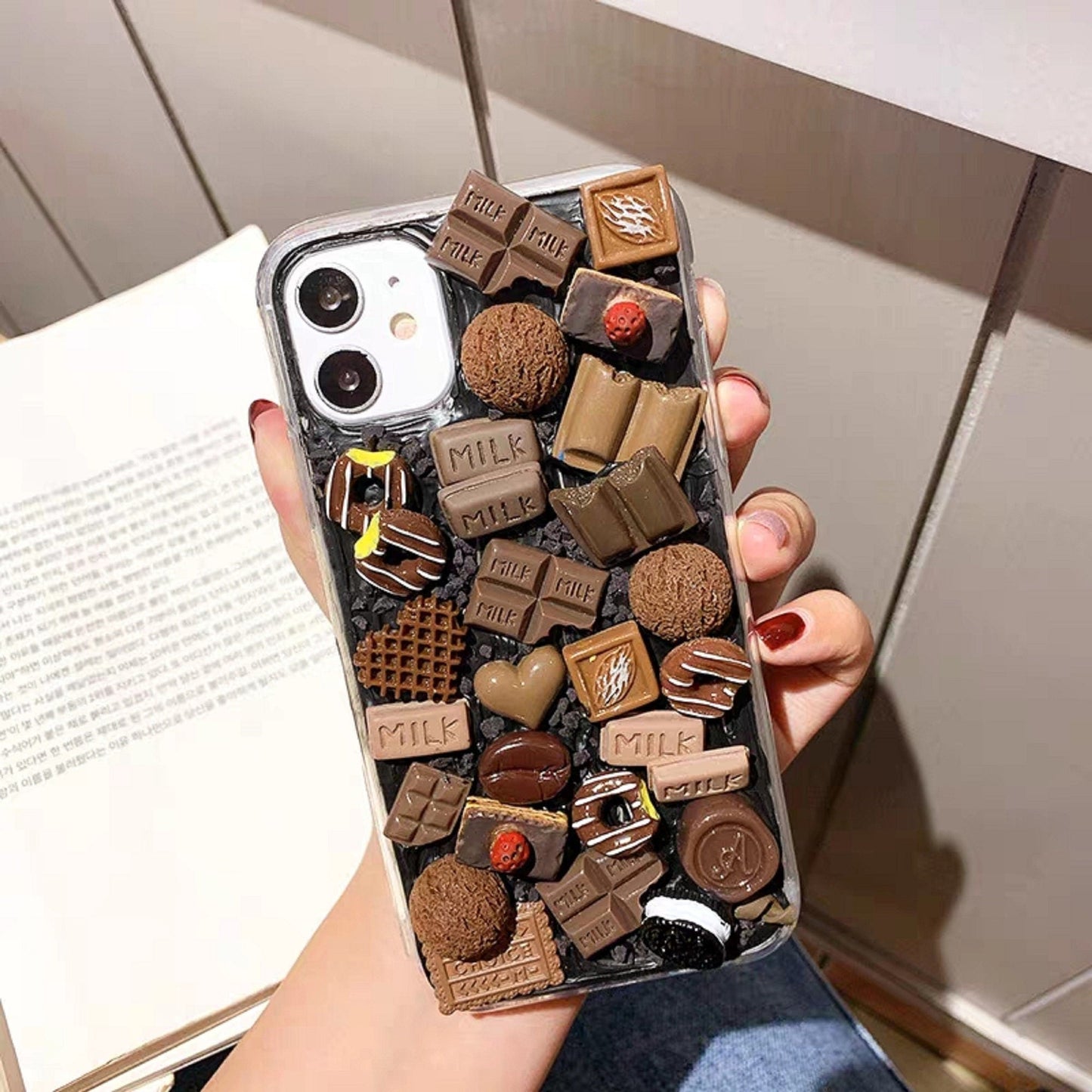 Decoden Custom Phone Case DIY Craft Kit | Chocolate Lovers Candy Donuts Cookies Coffee Charms | Samsung Android iPhone