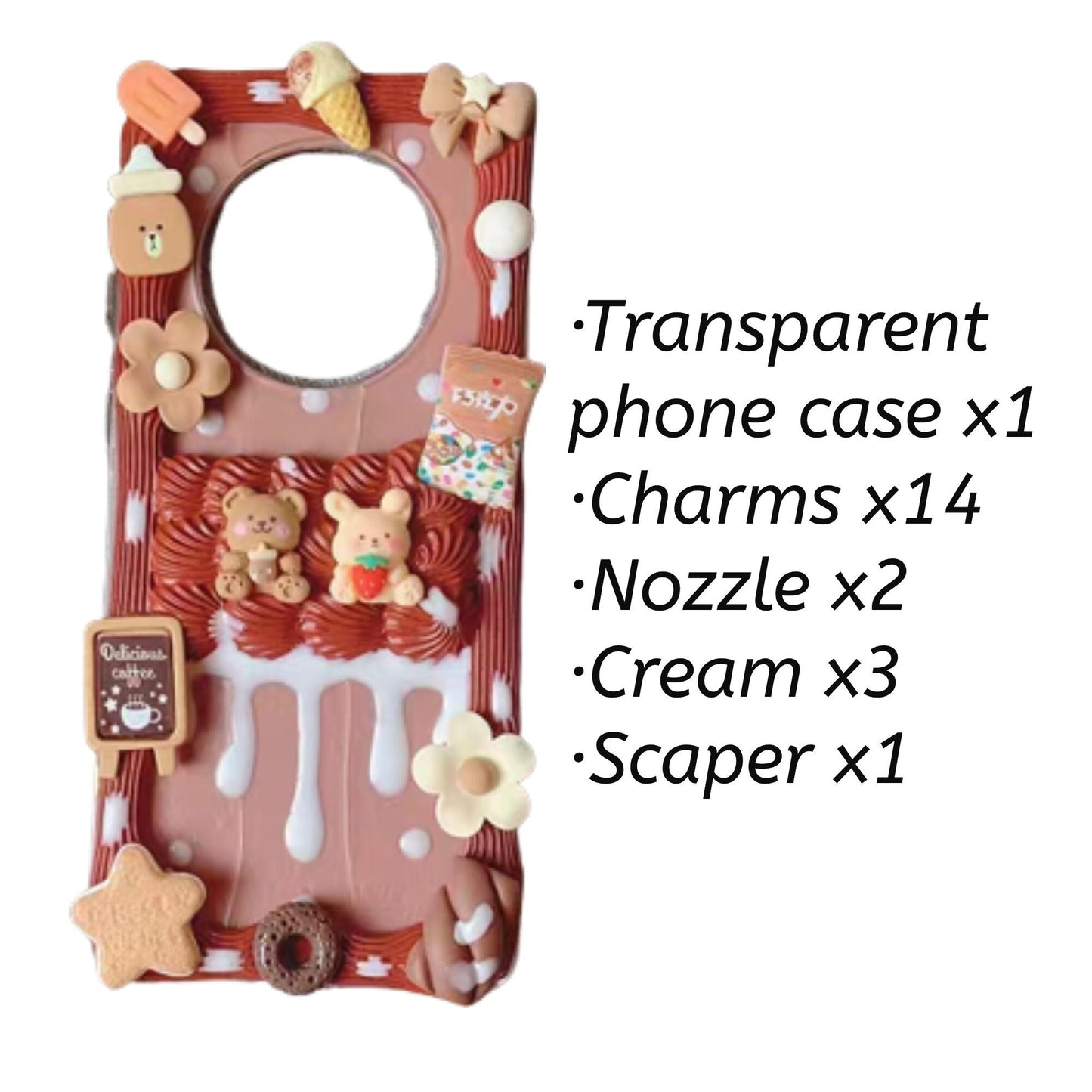 Decoden Custom Phone Case DIY Craft Kits | Animal Rabbit Bear Cookies Bows Flowers Food Charms | Samsung Android iPhone
