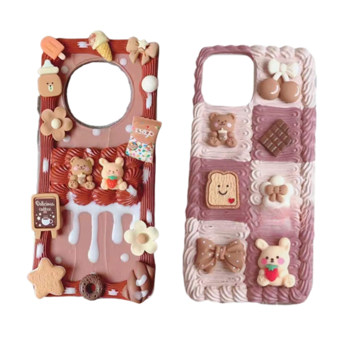 Decoden Custom Phone Case DIY Craft Kits | Animal Rabbit Bear Cookies Bows Flowers Food Charms | Samsung Android iPhone
