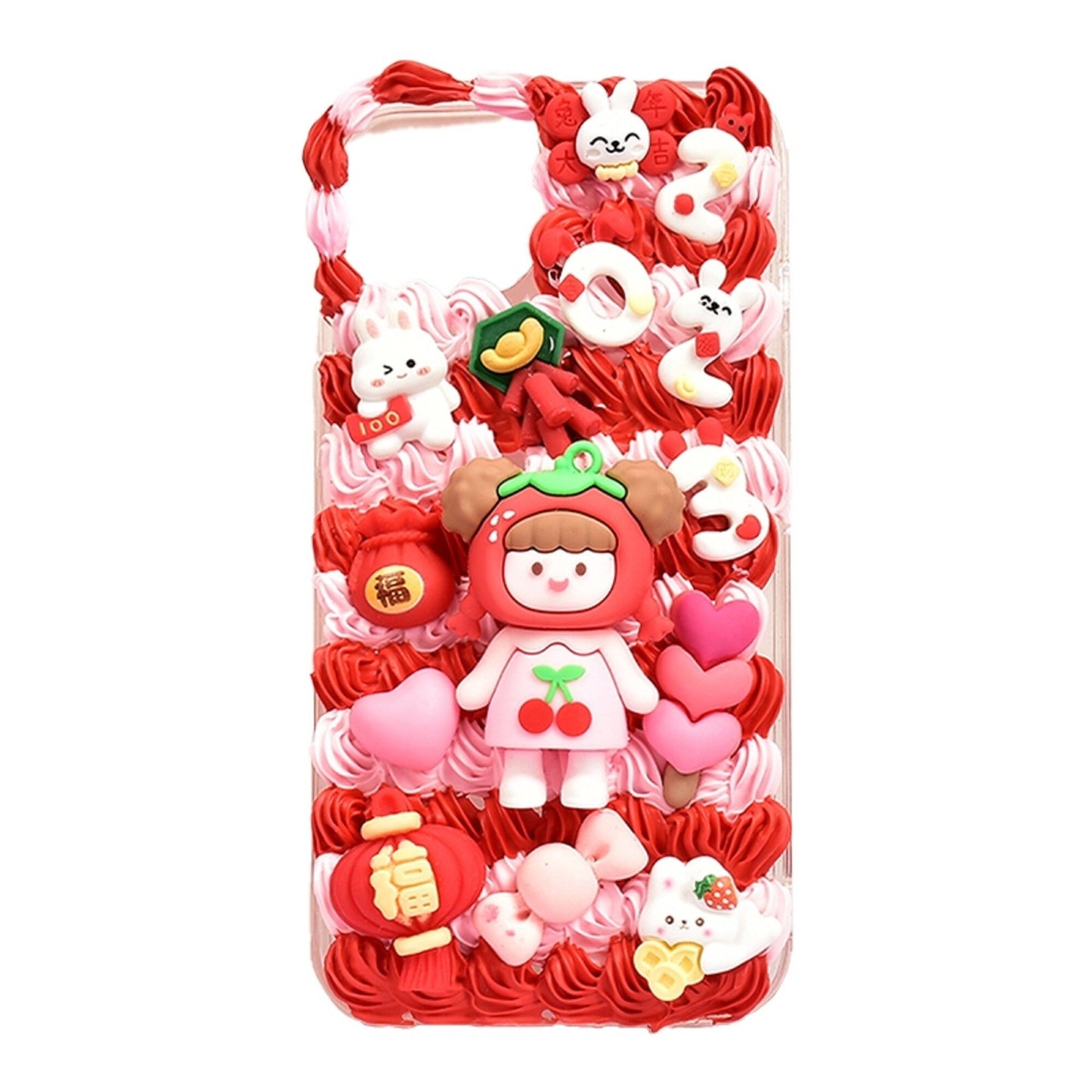 Decoden Custom Phone Case DIY Craft Kits | Kawaii Girl Christmas Santa Snowman Reindeer Winter Hats Charms | Samsung