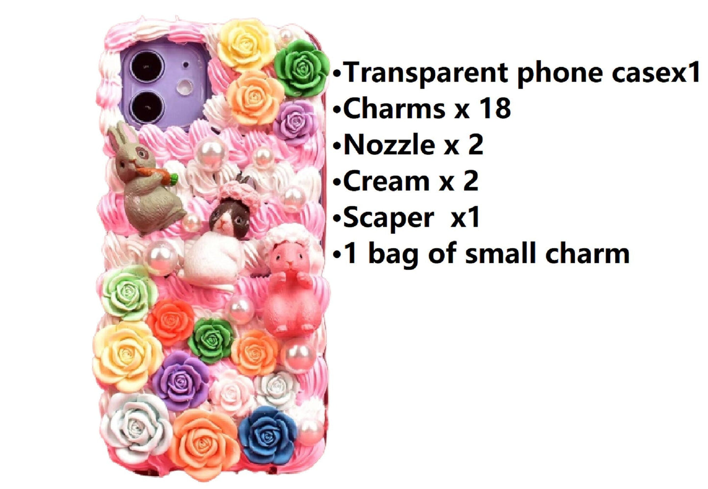 Decoden Custom Phone Case DIY Craft Kits | Kawaii Girl Christmas Santa Snowman Reindeer Winter Hats Charms | Samsung