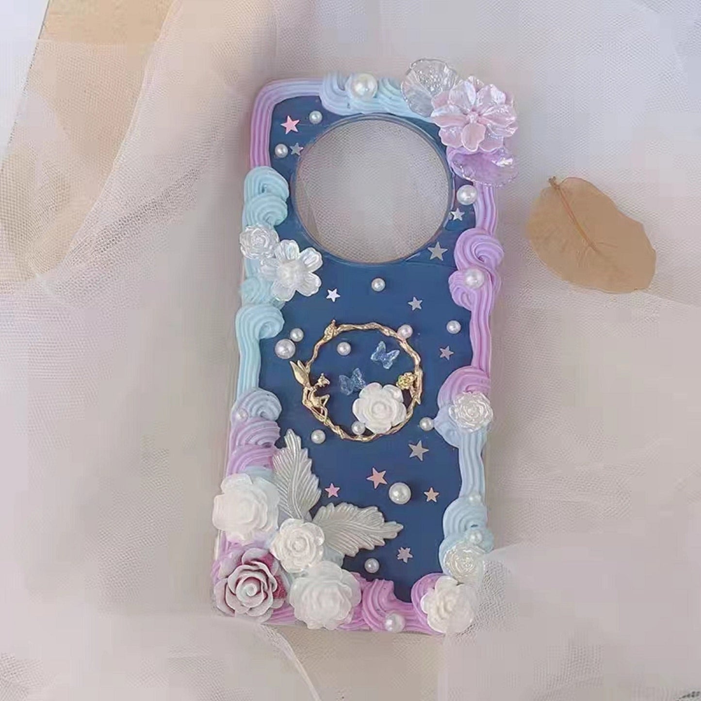 Decoden Custom Phone Case DIY Craft Kits | Long Stem Roses Twig Frame Fairy Flowers Stars Charms | Samsung Android