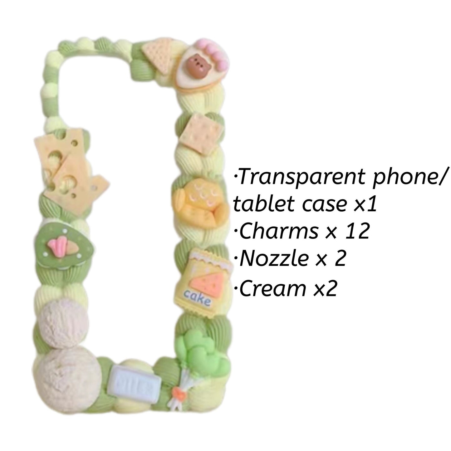 Decoden Custom Phone Case DIY Craft Kits | Rabbit Carrots Crackers Cookies Ice Cream Food Charms | Samsung Android