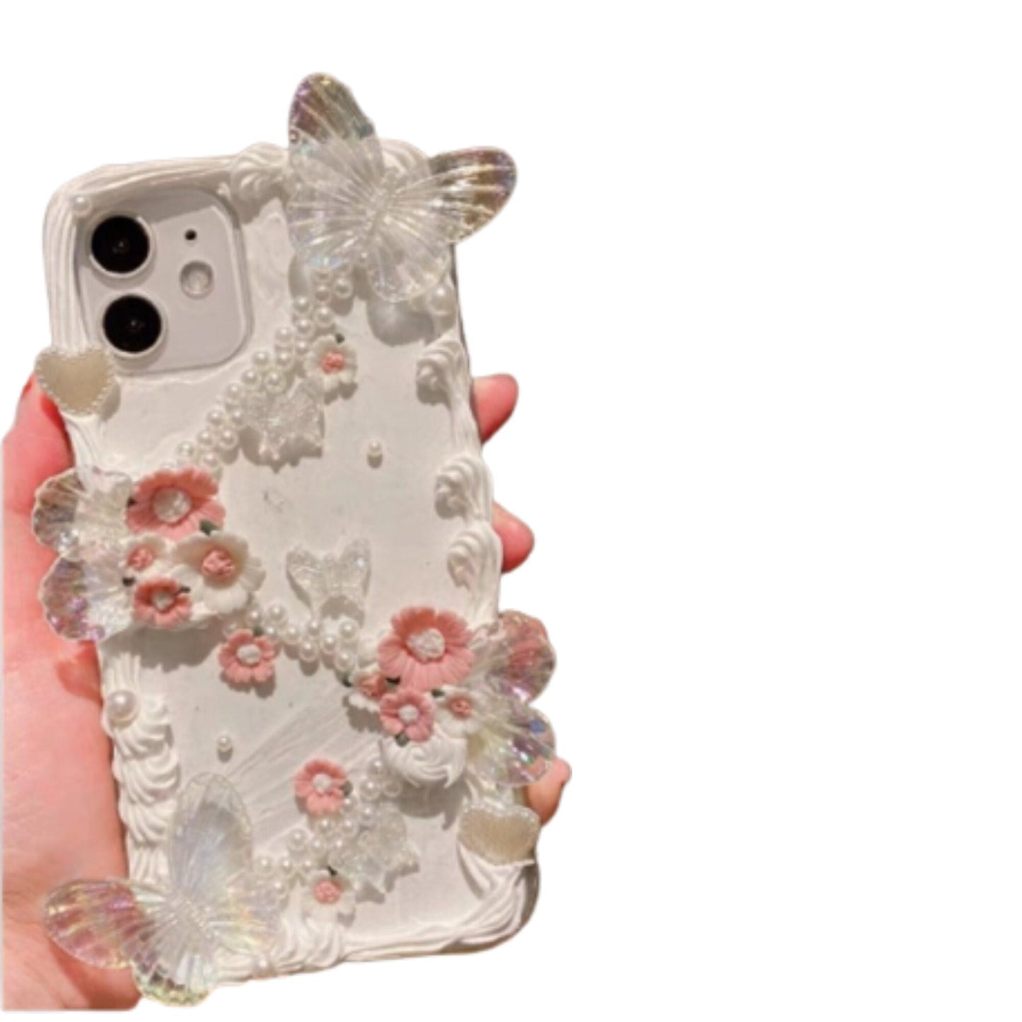 Finished Handmade Decoden Phone Cases | Angels Frames Flowers Daises Lace Pearls Charms | Samsung Android iPhone Cases