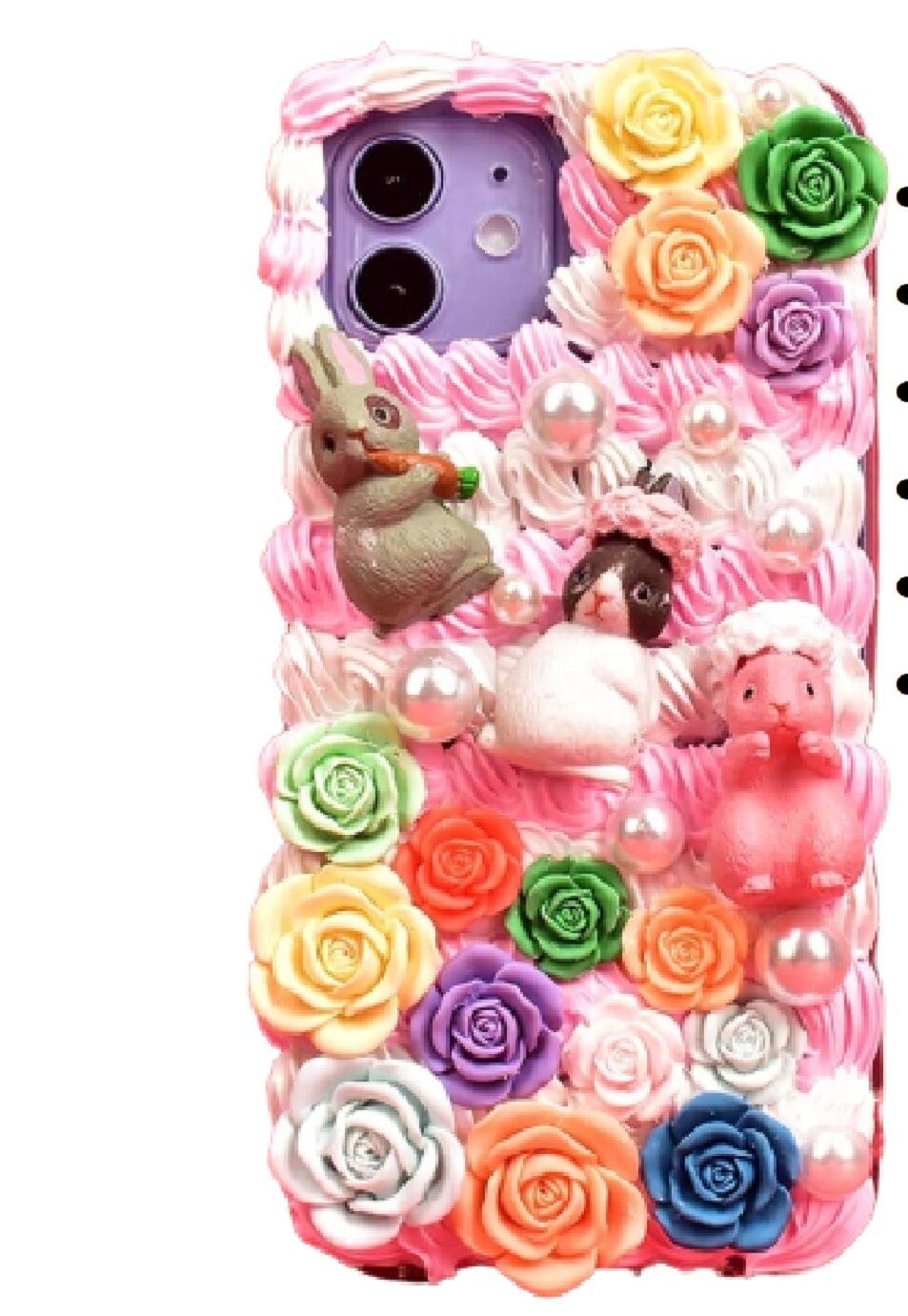 Finished Handmade Decoden Phone Cases | Christmas Kawaii Girl Santa Snowman Reindeer Winter Hats Cookies Phones Charms