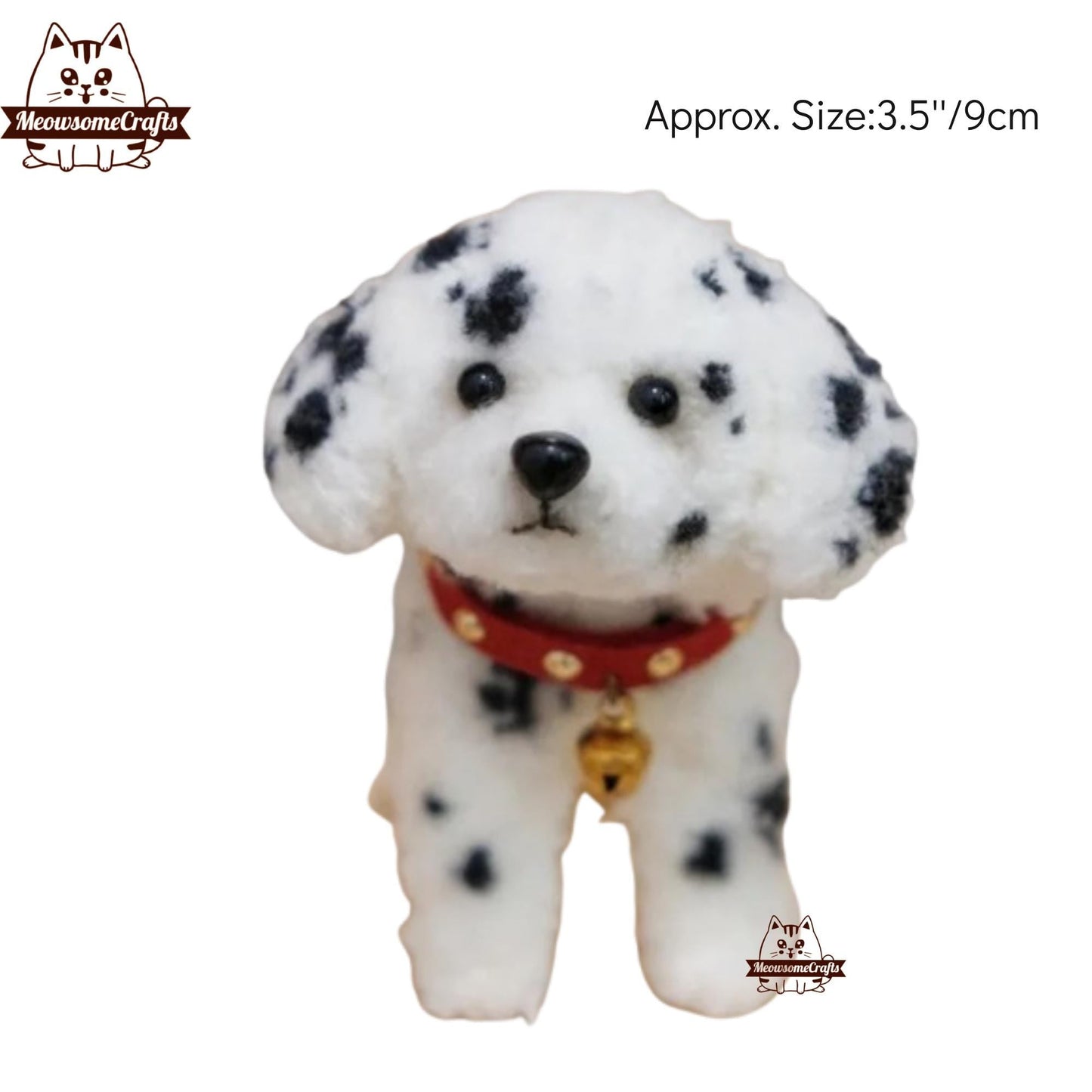 Handmade Chenille Stem Fluffy Dogs Pomeranian Dalmatian Keychain Ornament | Animal Figurines - F