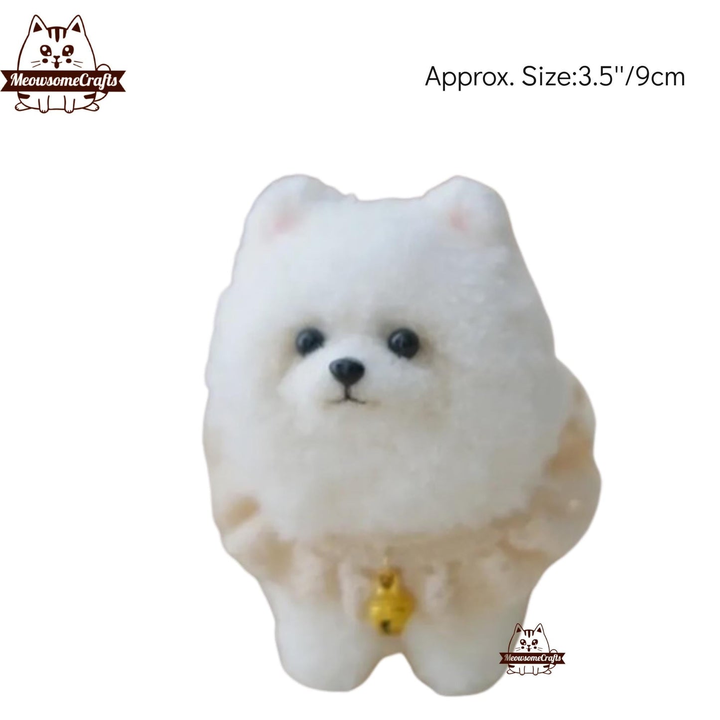 Handmade Chenille Stem Fluffy Dogs Pomeranian Dalmatian Keychain Ornament | Animal Figurines - B