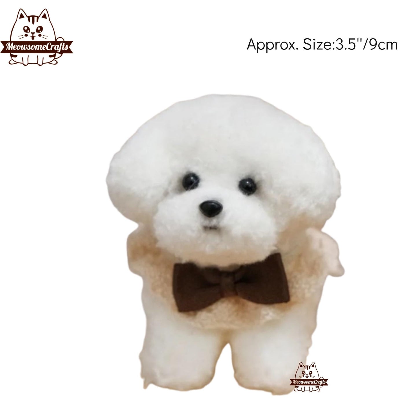 Handmade Chenille Stem Fluffy Dogs Pomeranian Dalmatian Keychain Ornament | Animal Figurines - C