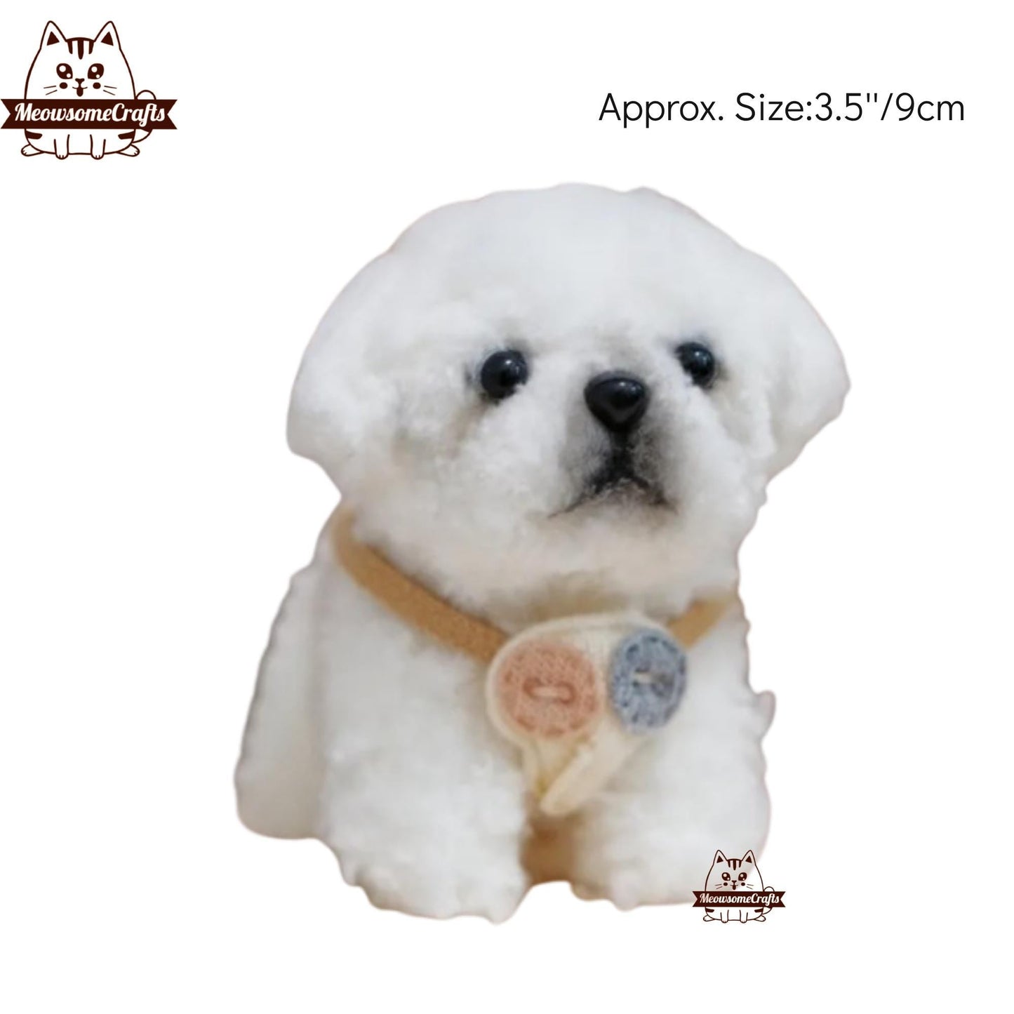 Handmade Chenille Stem Fluffy Dogs Pomeranian Dalmatian Keychain Ornament | Animal Figurines - H