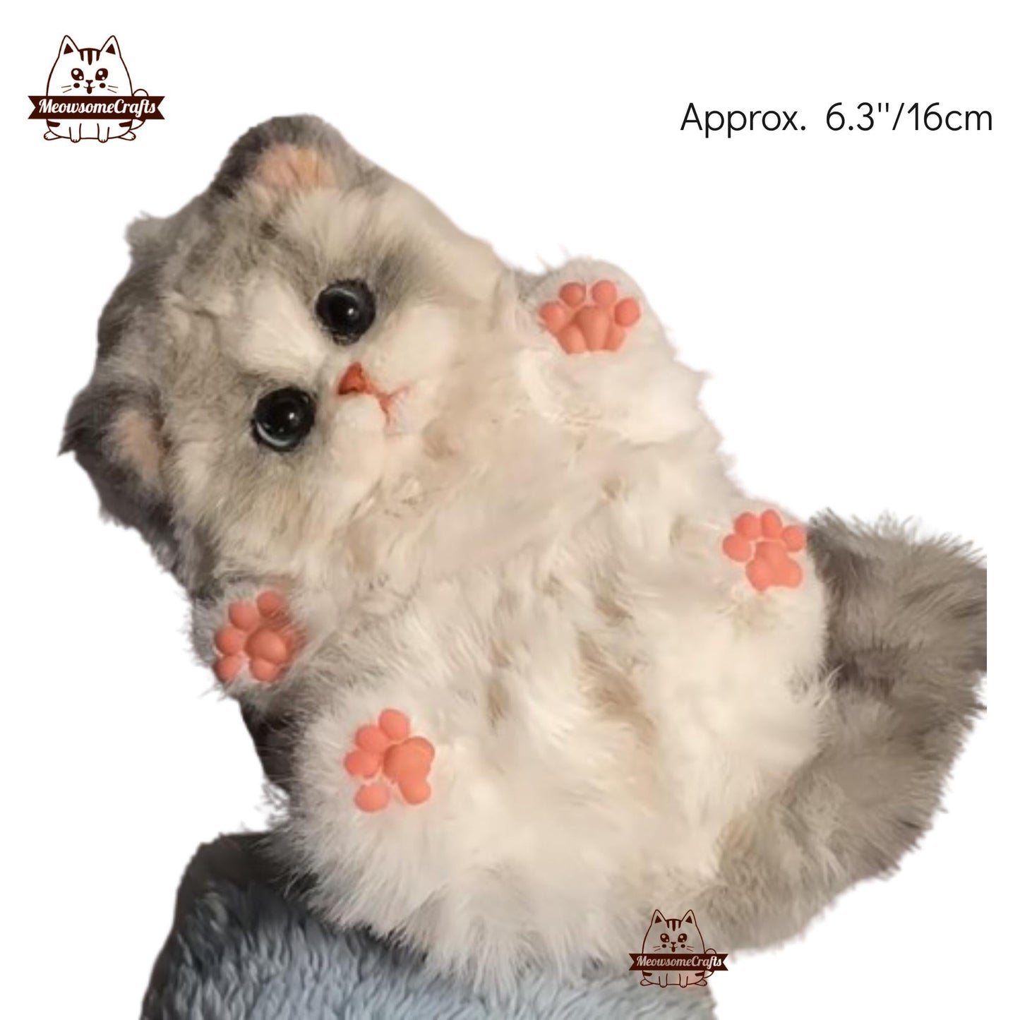 Handmade Chenille Stem Fluffy Playful Ragdoll Kitten Cat Keychain Bag Ornament | Animal Figurine