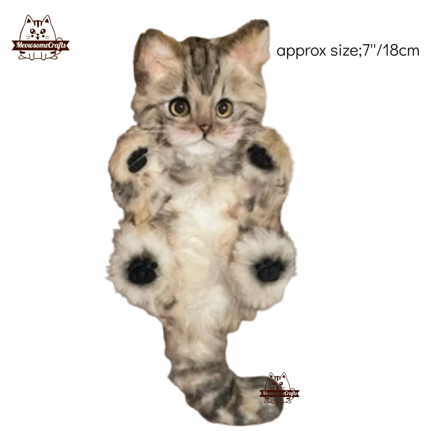 Handmade Chenille Stem Fluffy Ragdoll Striped Kittens Cats Keychain Bag Ornaments | Animal Figurines - B