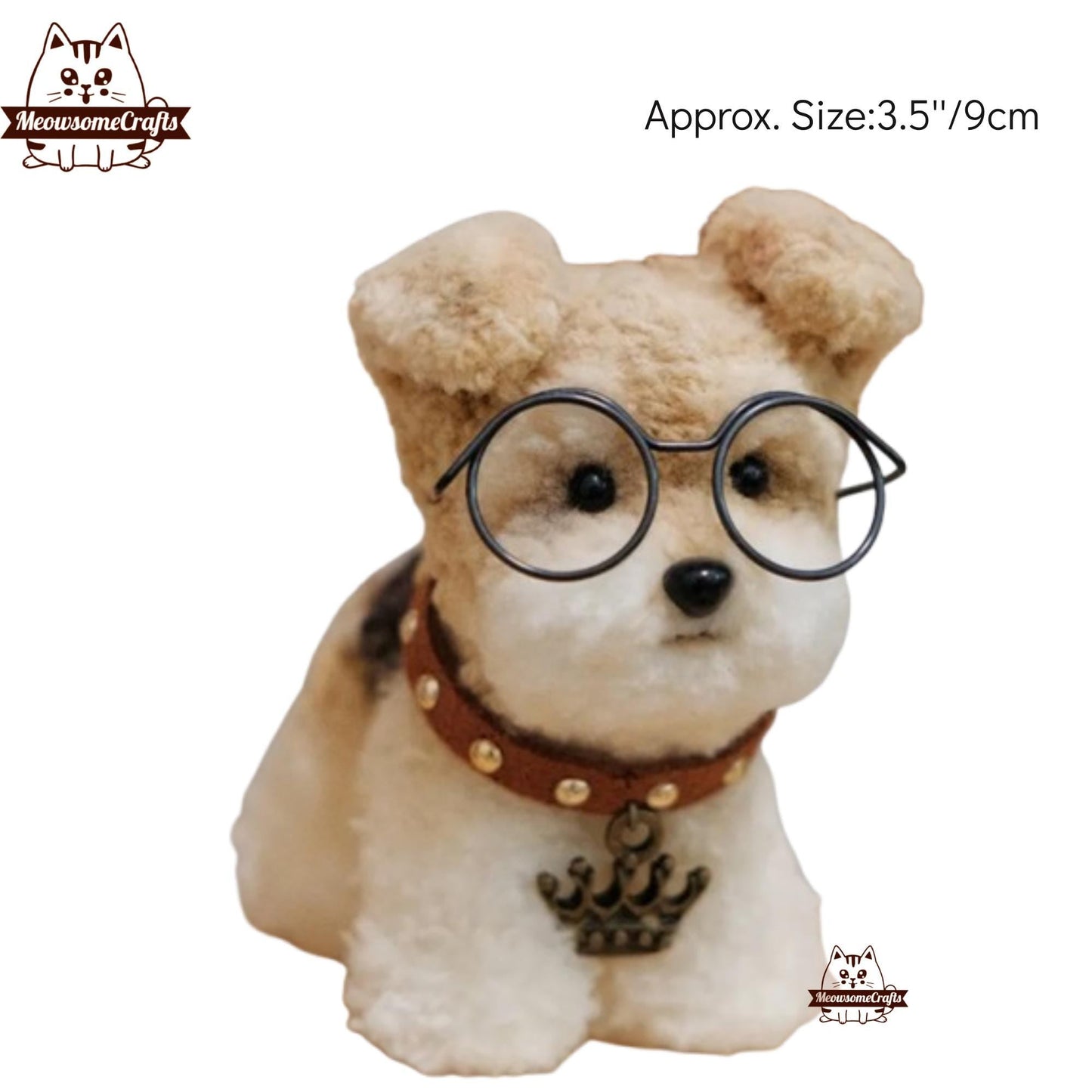 Handmade Chenille Stem Shiba Inu Teddy Bear Puppy Dogs Keychain Ornaments | Animal Figurines - B