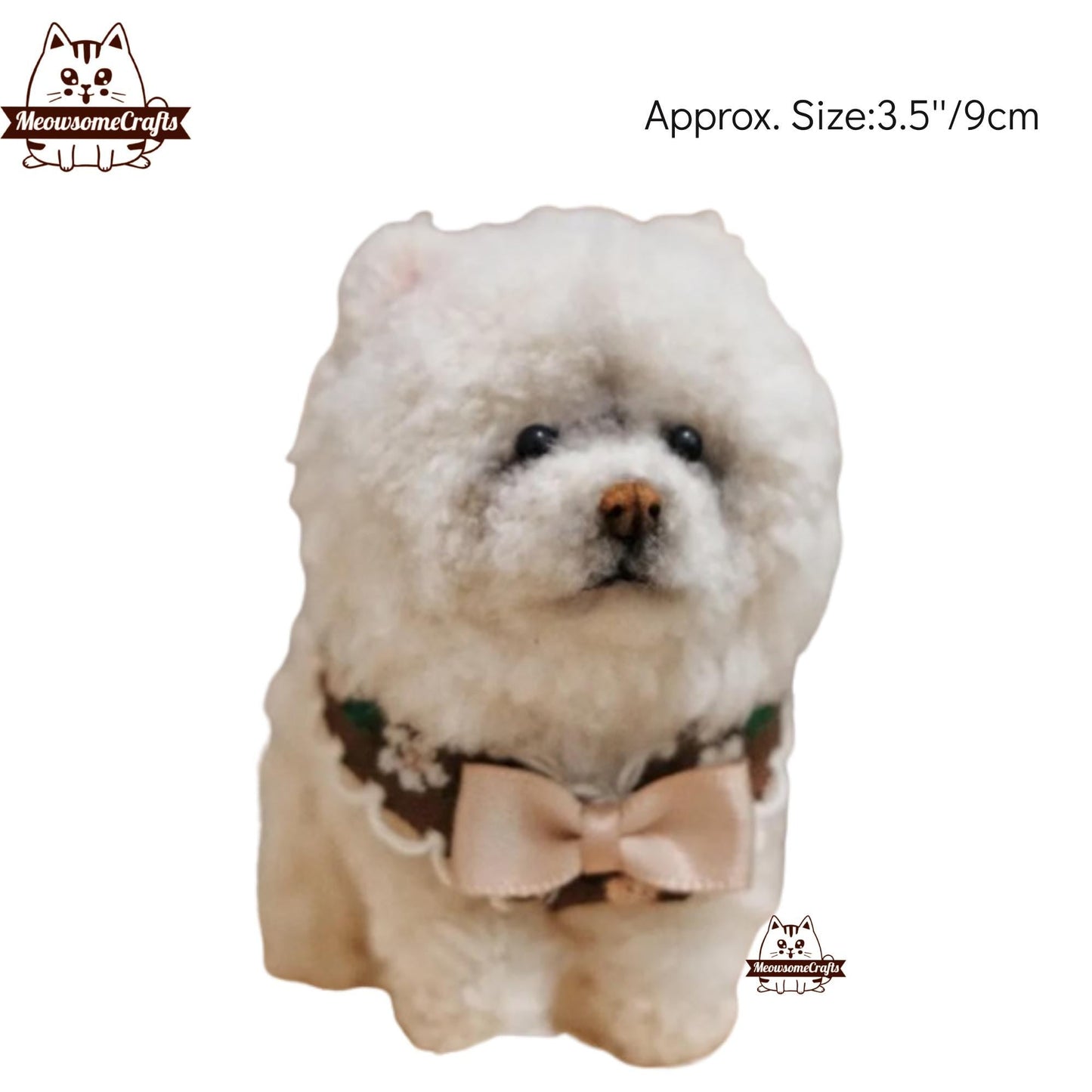 Handmade Chenille Stem Shiba Inu Teddy Bear Puppy Dogs Keychain Ornaments | Animal Figurines - F