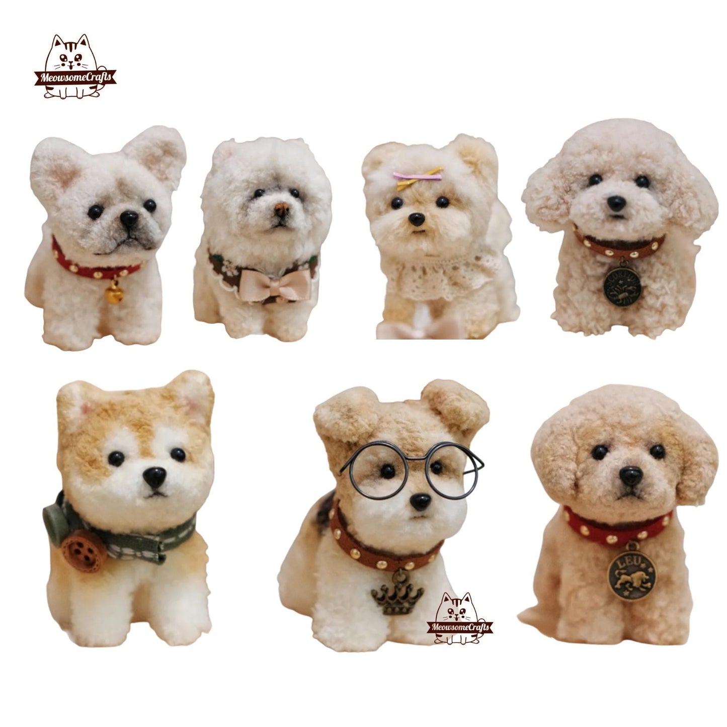 Handmade Chenille Stem Shiba Inu Teddy Bear Puppy Dogs Keychain Ornaments | Animal Figurines