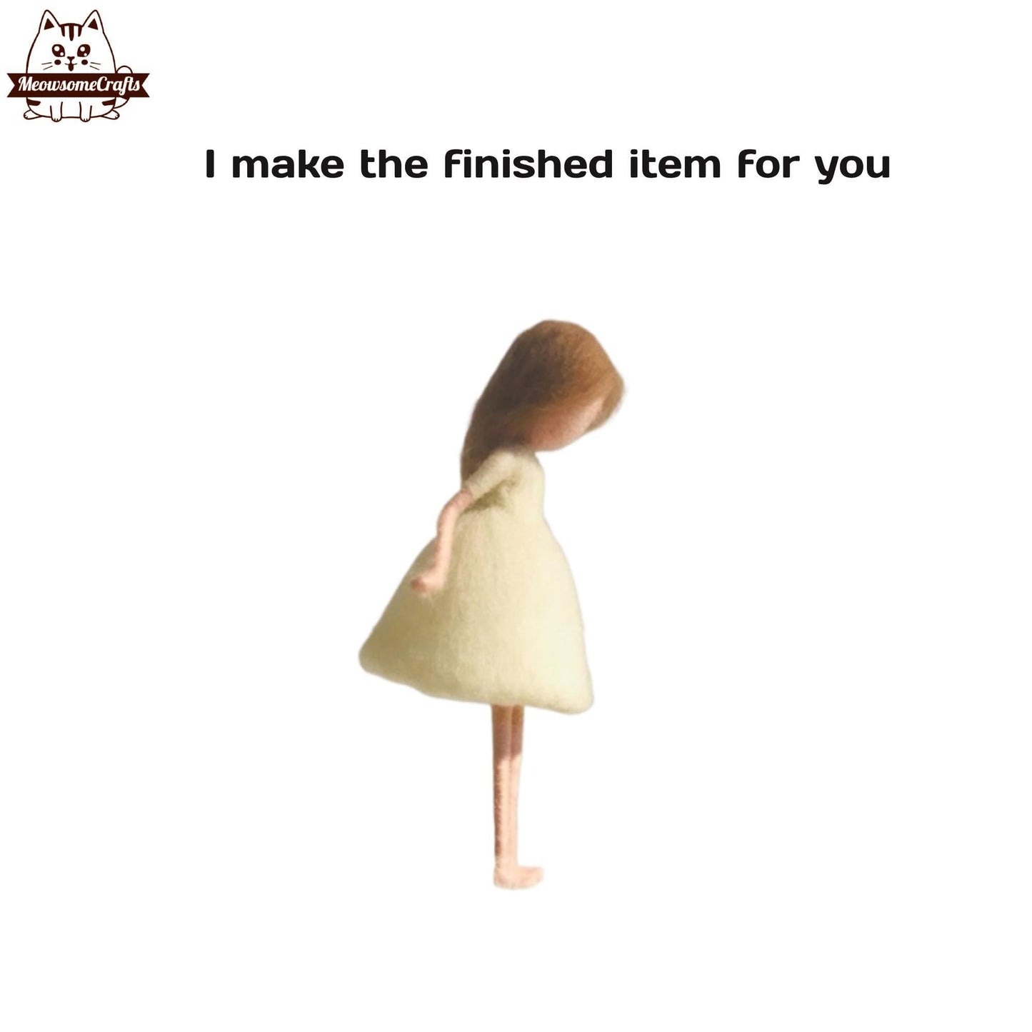 Handmade Needle Felted Little Girl On Feather Holding Heart | Finished Felted People - B