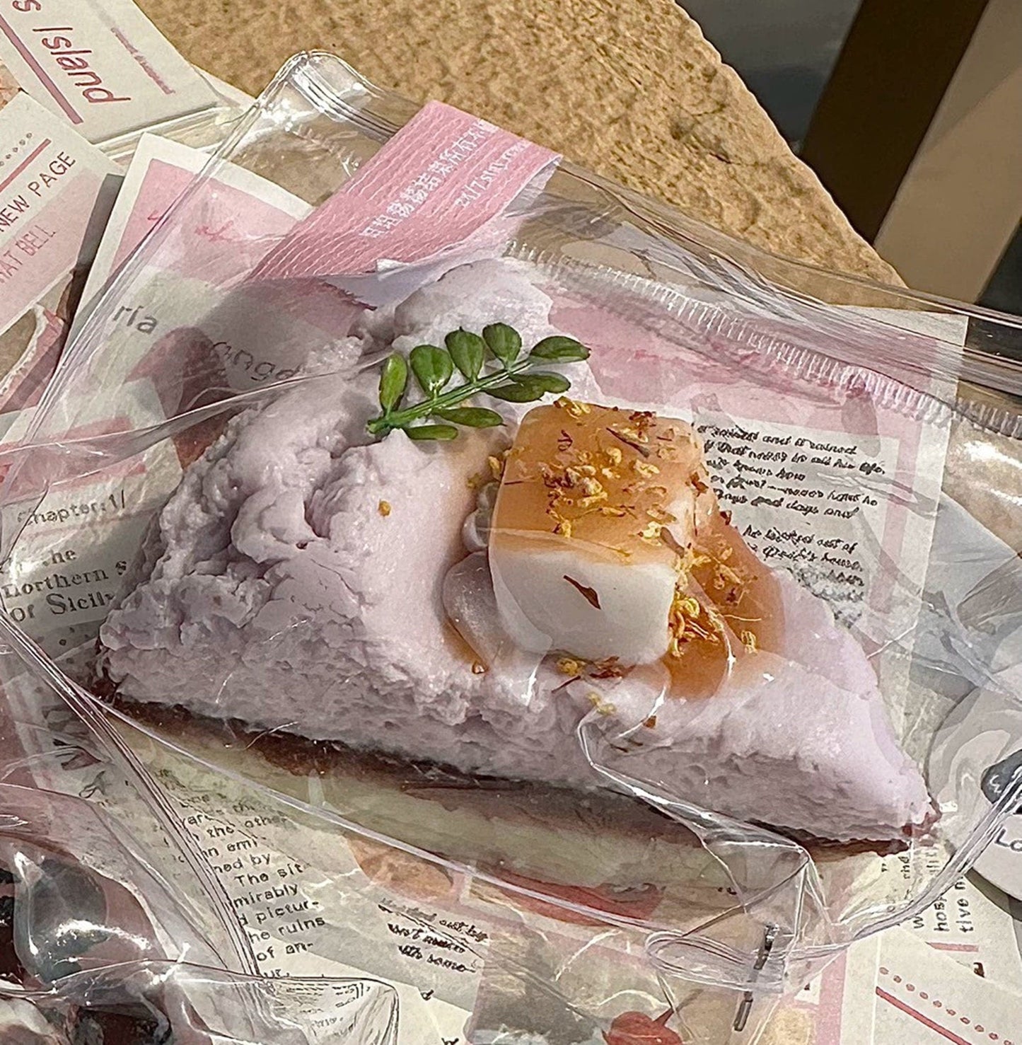 Basque Cake Piece Cheese Cube Handmade Squishy Fidget Toy