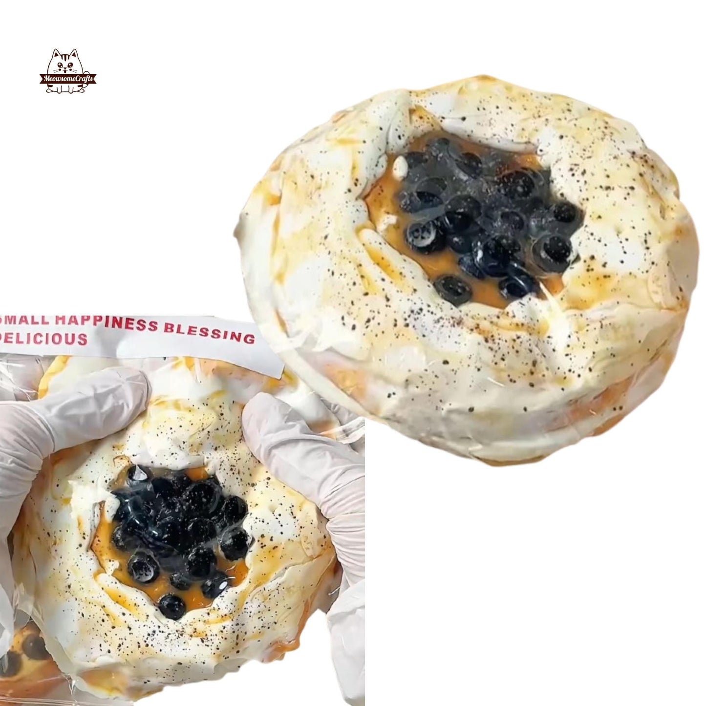 Boba Bagel Food Handmade Taba Squishy | Squeezable Stress Relief Fidget Toy - Squishy