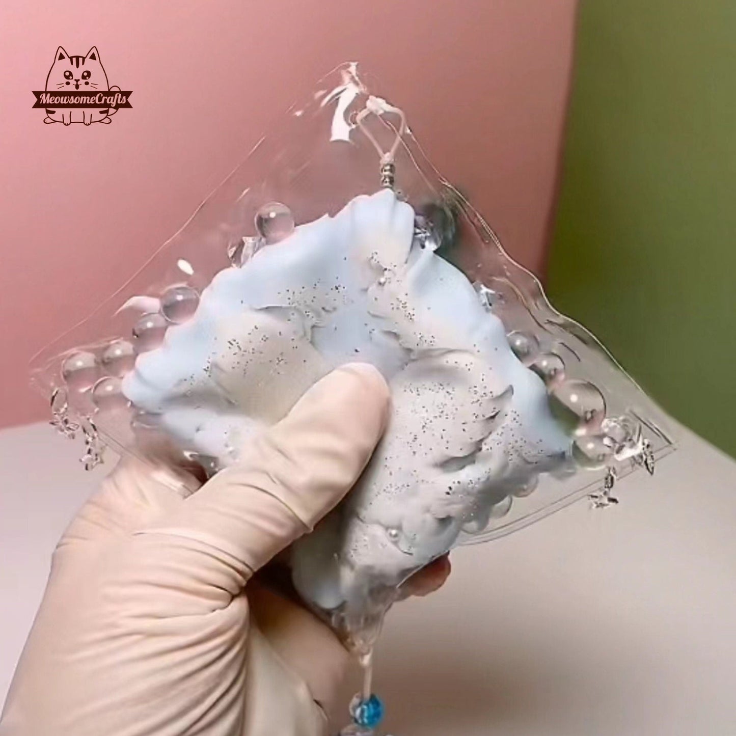 Butterfly Flower Pillow With Beads & Tassel Handmade Squishy Fidget Toy