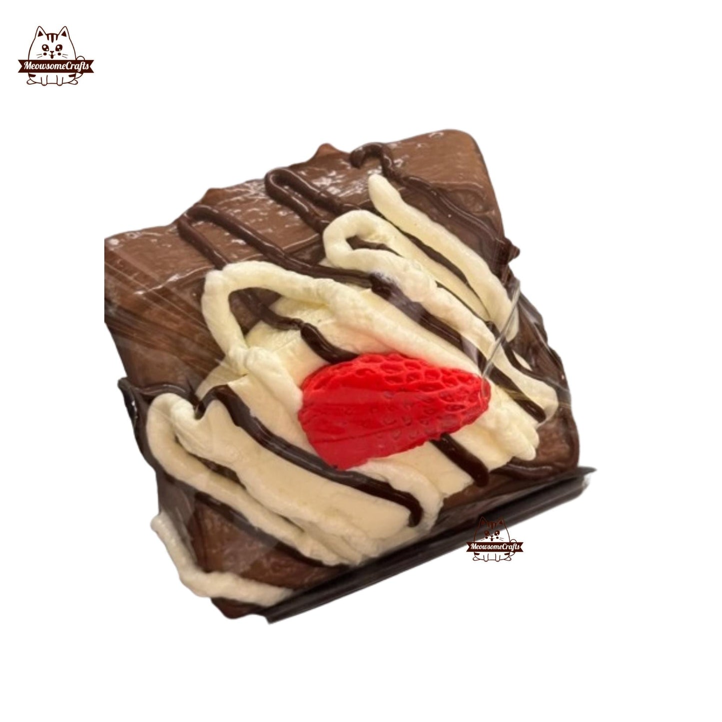 Dark Chocolate Marshmallow Toast Dessert Food Handmade Squishy Fidget Toy