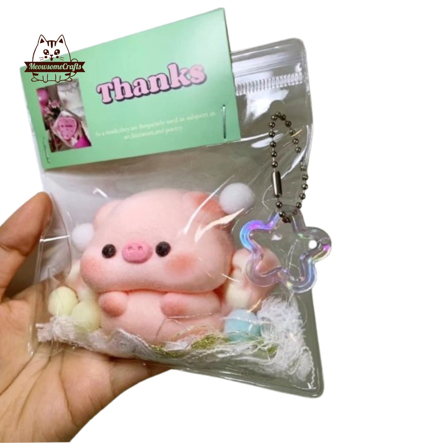 Furry Baby Angel Pig Animal Handmade Taba Squishy | Squeezable Stress Relief Fidget Toy - Squishy