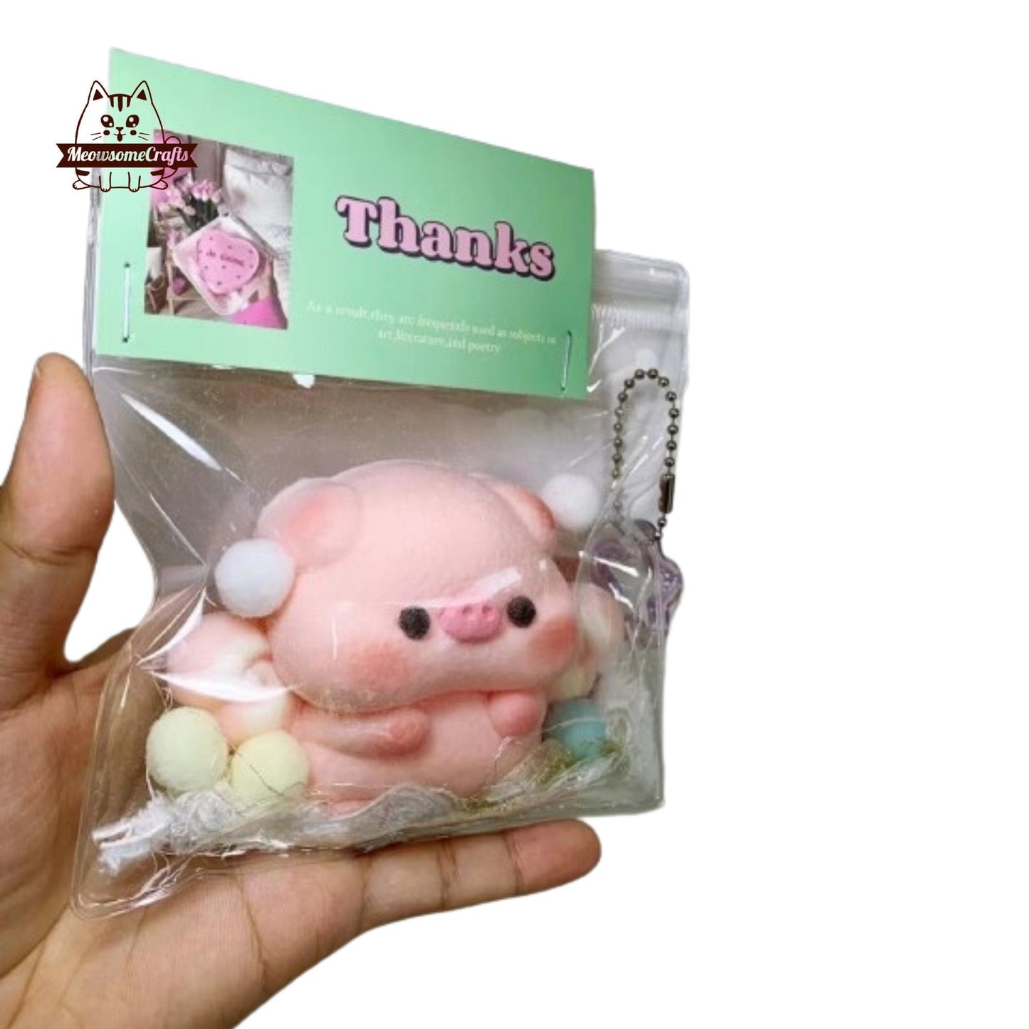 Furry Baby Angel Pig Animal Handmade Taba Squishy | Squeezable Stress Relief Fidget Toy - Squishy