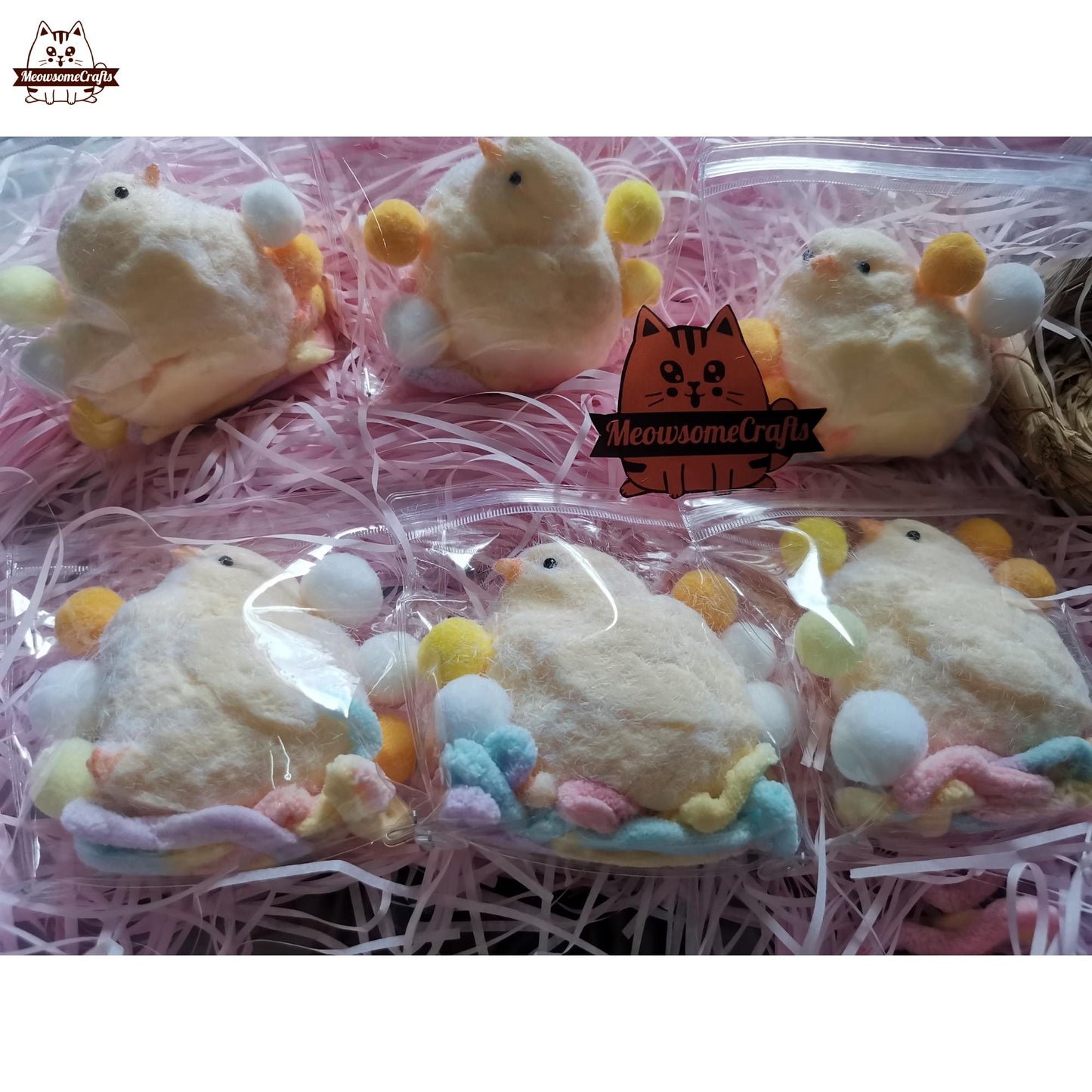 Furry Baby Chick Animal Handmade Taba Squishy | Squeezable Stress Relief Fidget Toy - Squishy