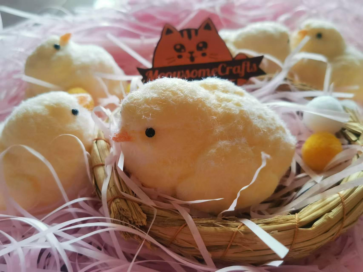 Furry Baby Chick Animal Handmade Taba Squishy | Squeezable Stress Relief Fidget Toy - Yellow - Squishy