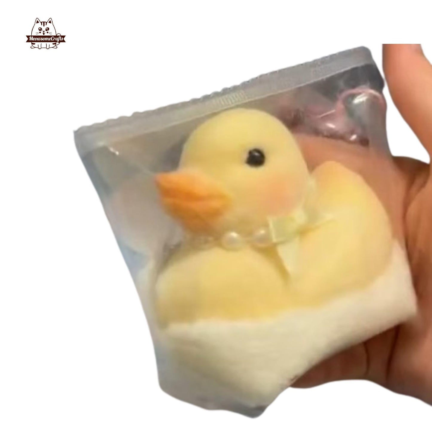 Furry Baby Duckling Animal Handmade Taba Squishy | Squeezable Stress Relief Fidget Toy - Squishy