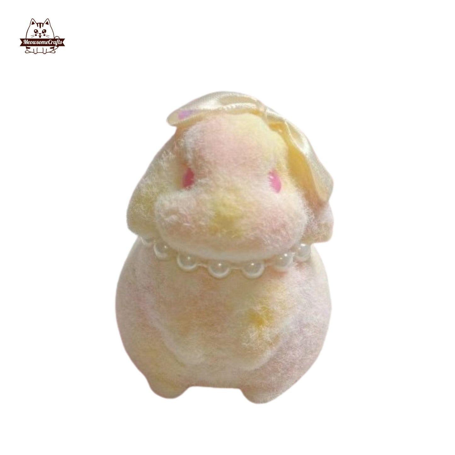 Furry Baby Rabbit Animal Customizable Handmade Taba Squishy | Squeezable Stress Relief Fidget Toy - Rabbit C - Squishy