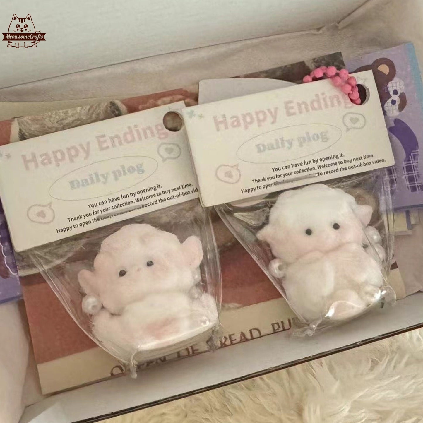 Furry Baby Rabbit Bear Lamb Sheep Animal Handmade Taba Squishy | Squeezable Stress Relief Fidget Toy - Bear 2pc