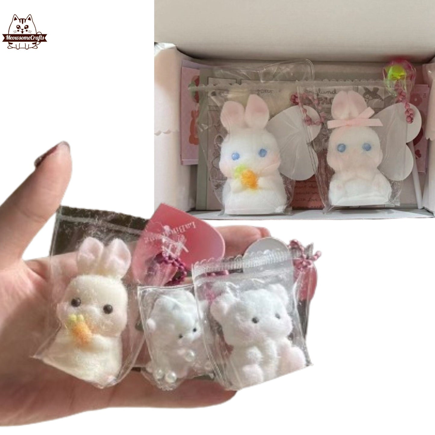 Furry Baby Rabbit Bear Lamb Sheep Animal Handmade Taba Squishy | Squeezable Stress Relief Fidget Toy - Squishy