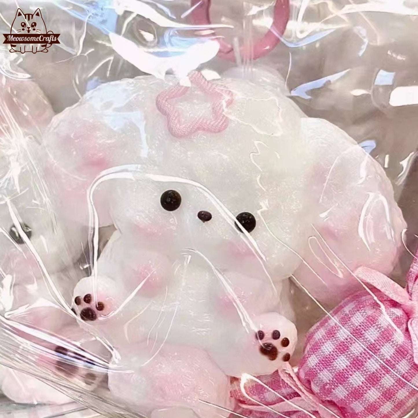 Furry Baby Rabbits Big Ears Animal Handmade Taba Squishy | Squeezable Stress Relief Fidget Toy - Squishy