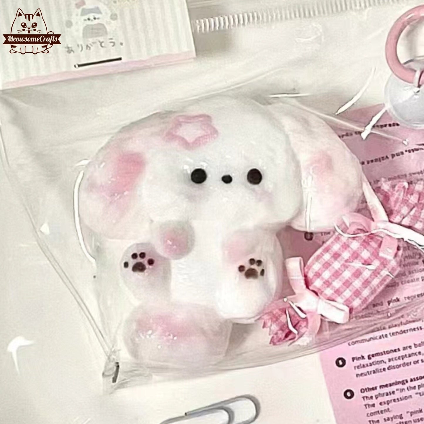 Furry Baby Rabbits Big Ears Animal Handmade Taba Squishy | Squeezable Stress Relief Fidget Toy - B - Squishy
