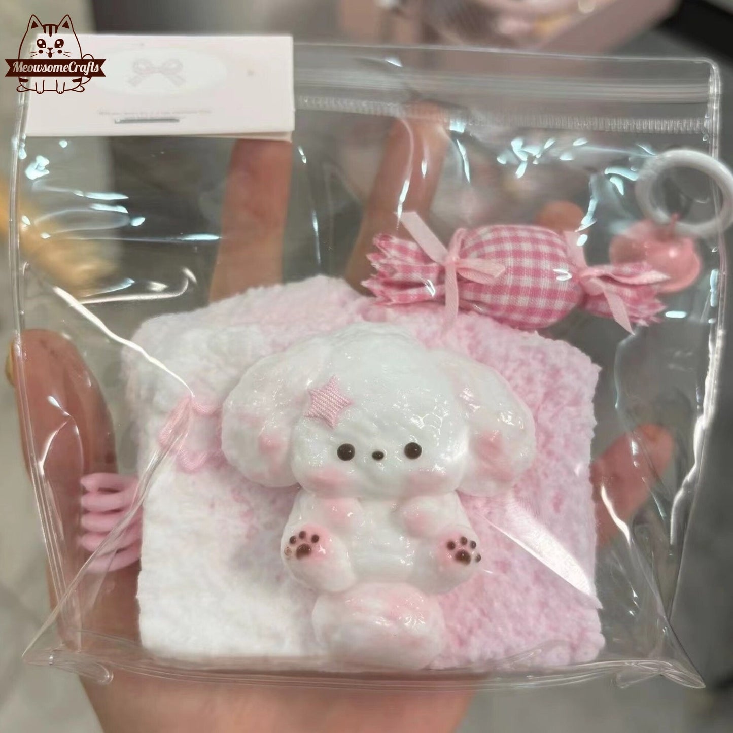 Furry Baby Rabbits Big Ears Animal Handmade Taba Squishy | Squeezable Stress Relief Fidget Toy - A - Squishy