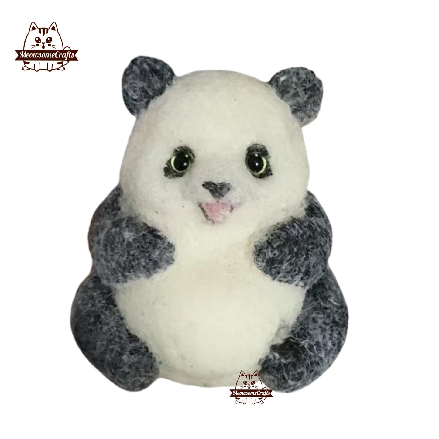 Furry Chubby Panda Smiling Animal Handmade Squishy Fidget Toy