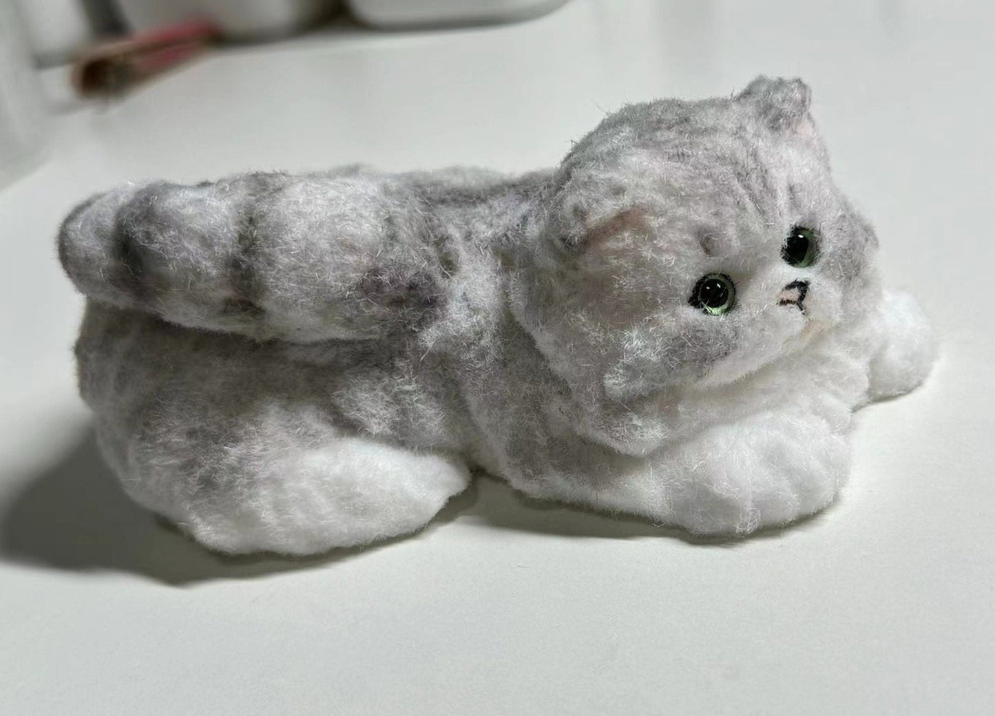 Furry Fluffy Laying Kitten Cat Animal Customizable Handmade Taba Squishy | Squeezable Stress Relief Fidget Toy - Squishy