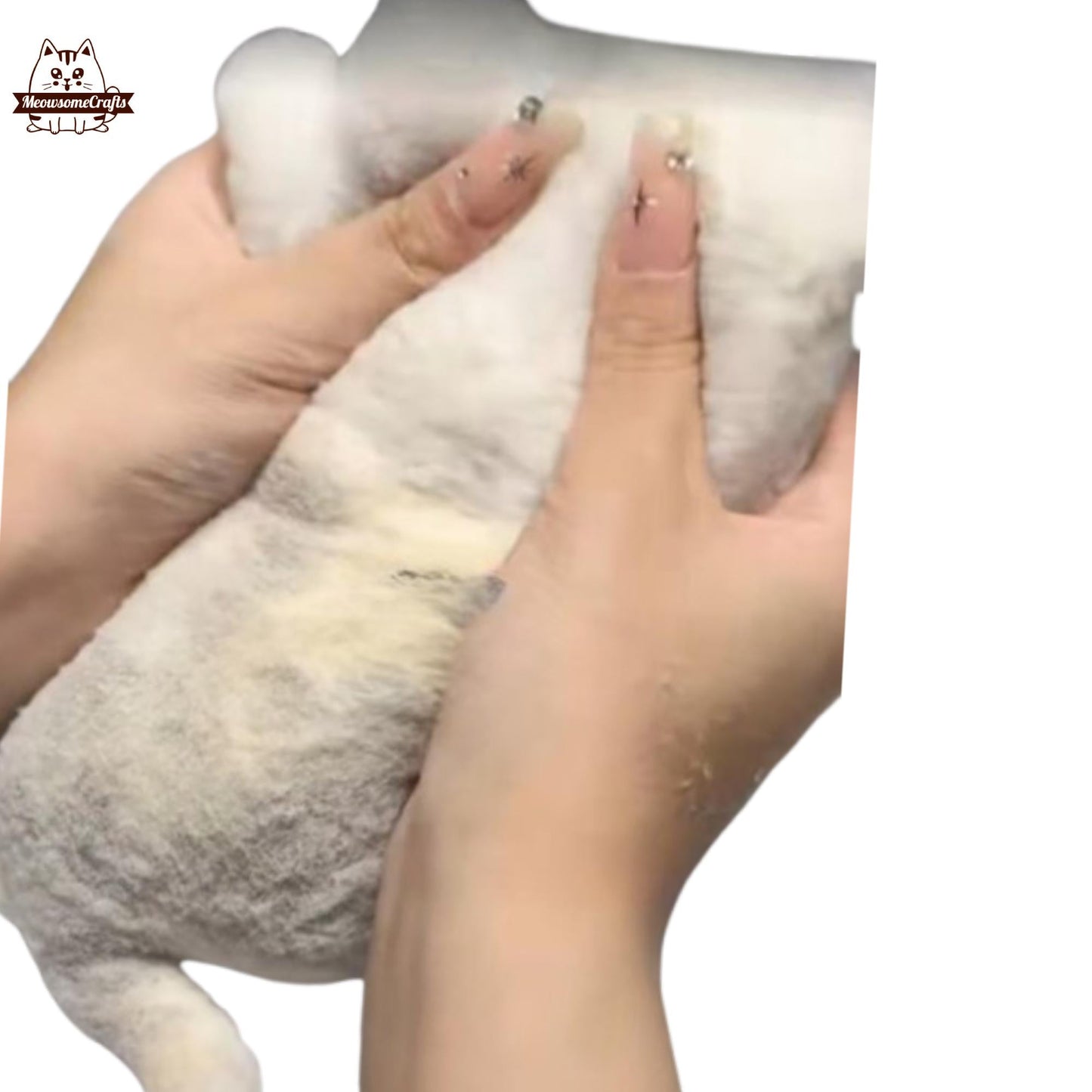 Furry Laying Playful Kitten Cat Animal Handmade Squishy | Washable Squeezable Stress Relief Fidget Toy