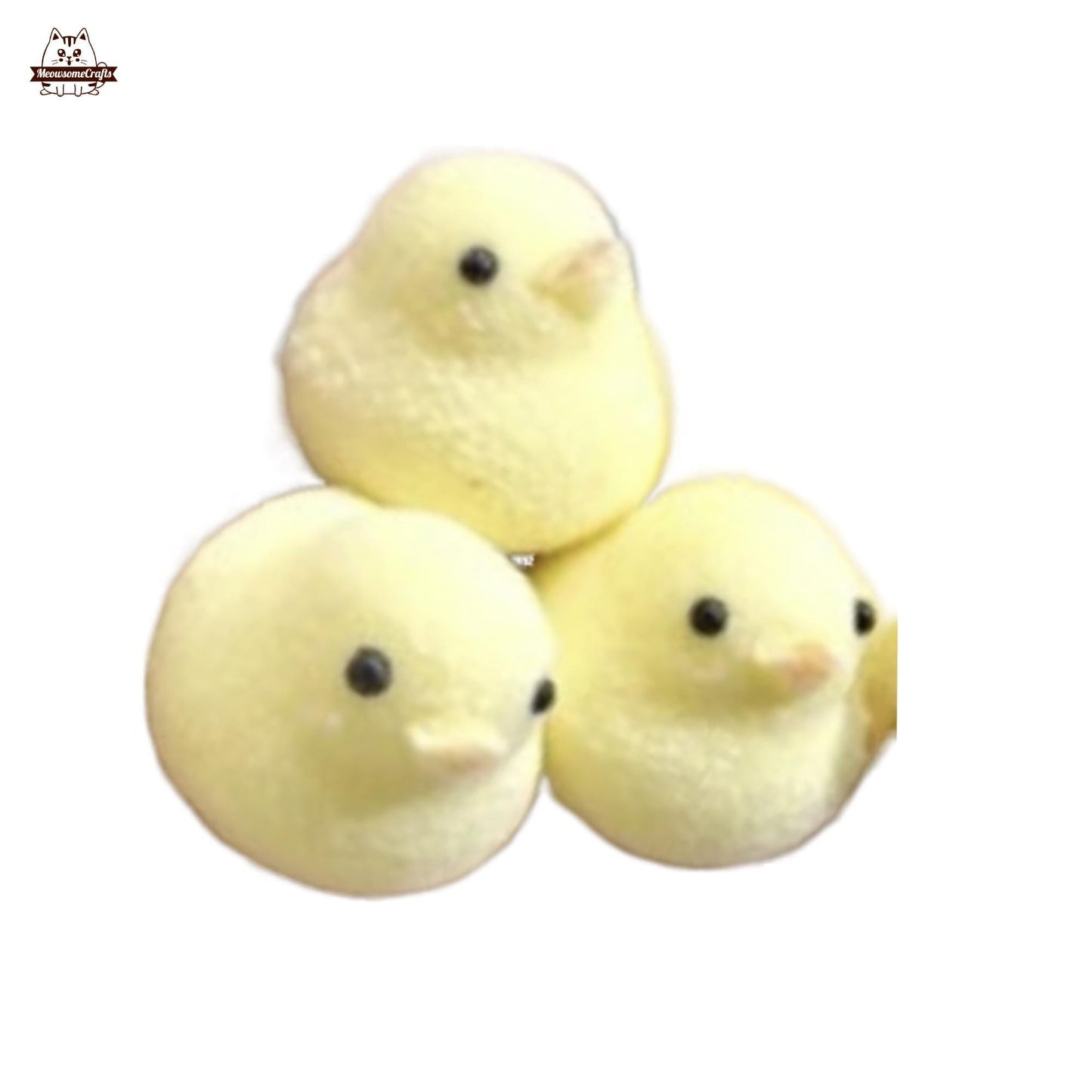 Furry Little Baby Chicks Animal Handmade Squishy Fidget Toy - 3pc
