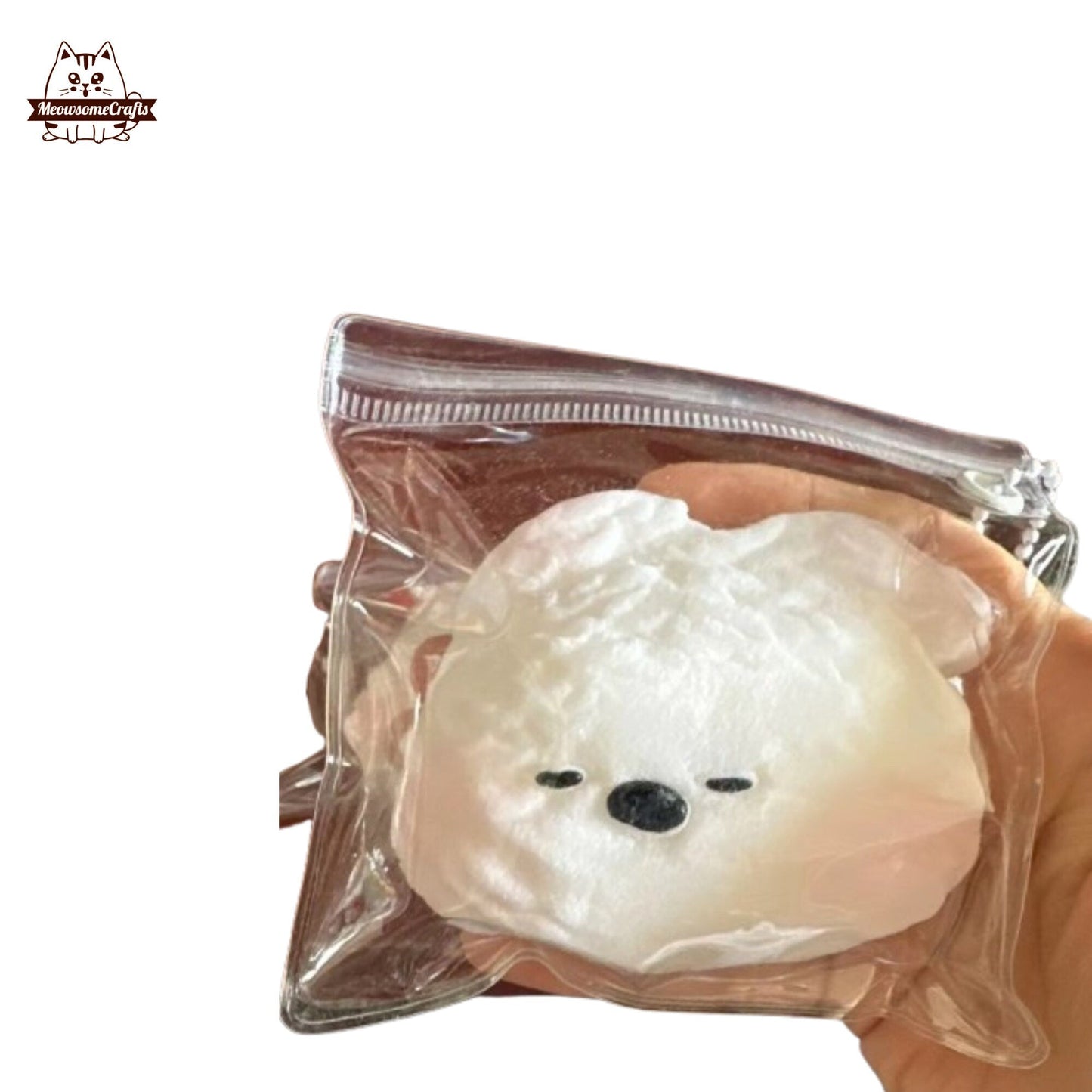 Furry Puppy Dog Face Animal Handmade Taba Squishy | Squeezable Stress Relief Fidget Toy - Squishy