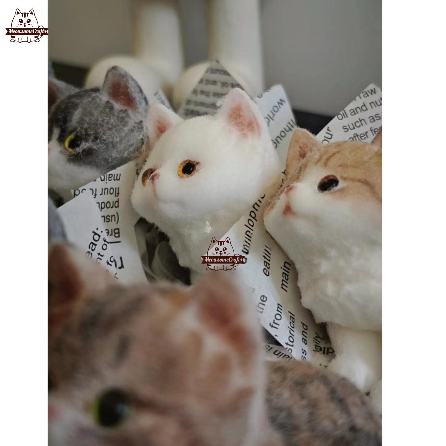 Furry Sitting Kitten Kitty Cats Animal Handmade Taba Squishy | Squeezable Stress Relief Fidget Toy - Squishy