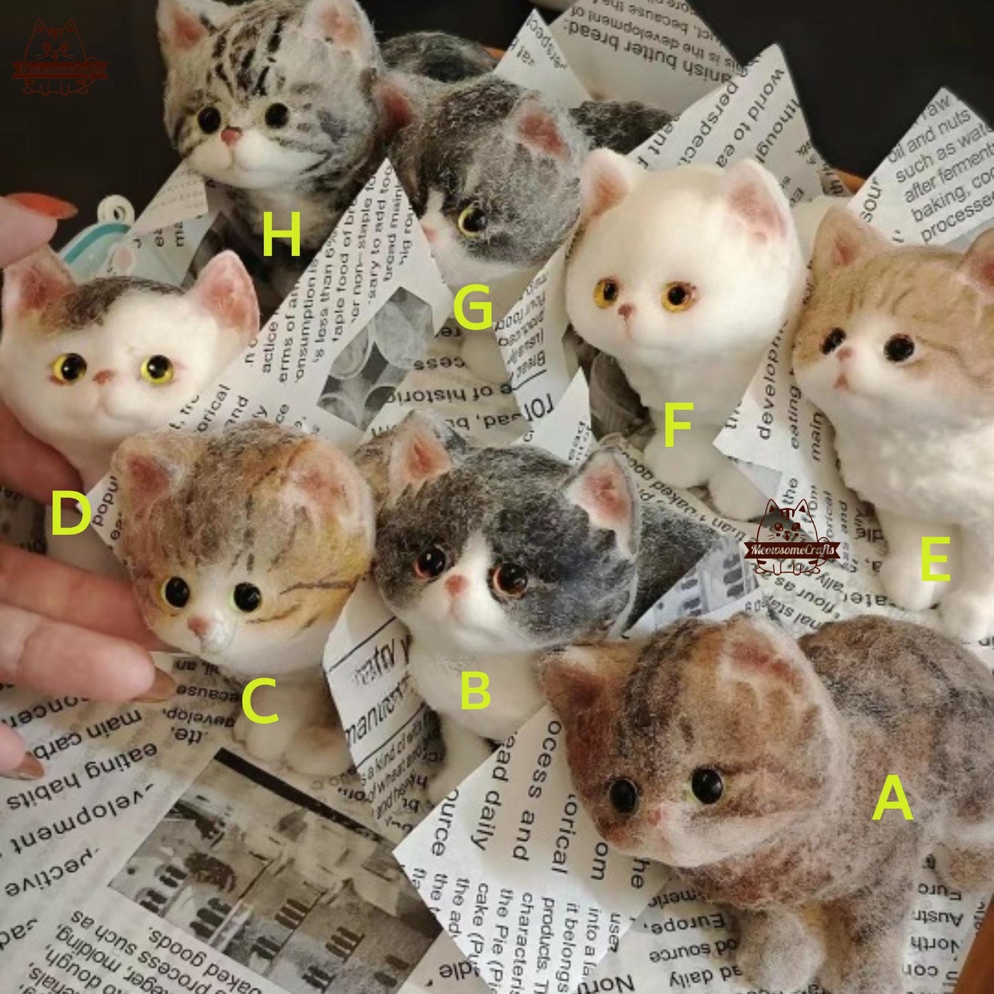 Furry Sitting Kitten Kitty Cats Animal Handmade Taba Squishy | Squeezable Stress Relief Fidget Toy - A - Squishy