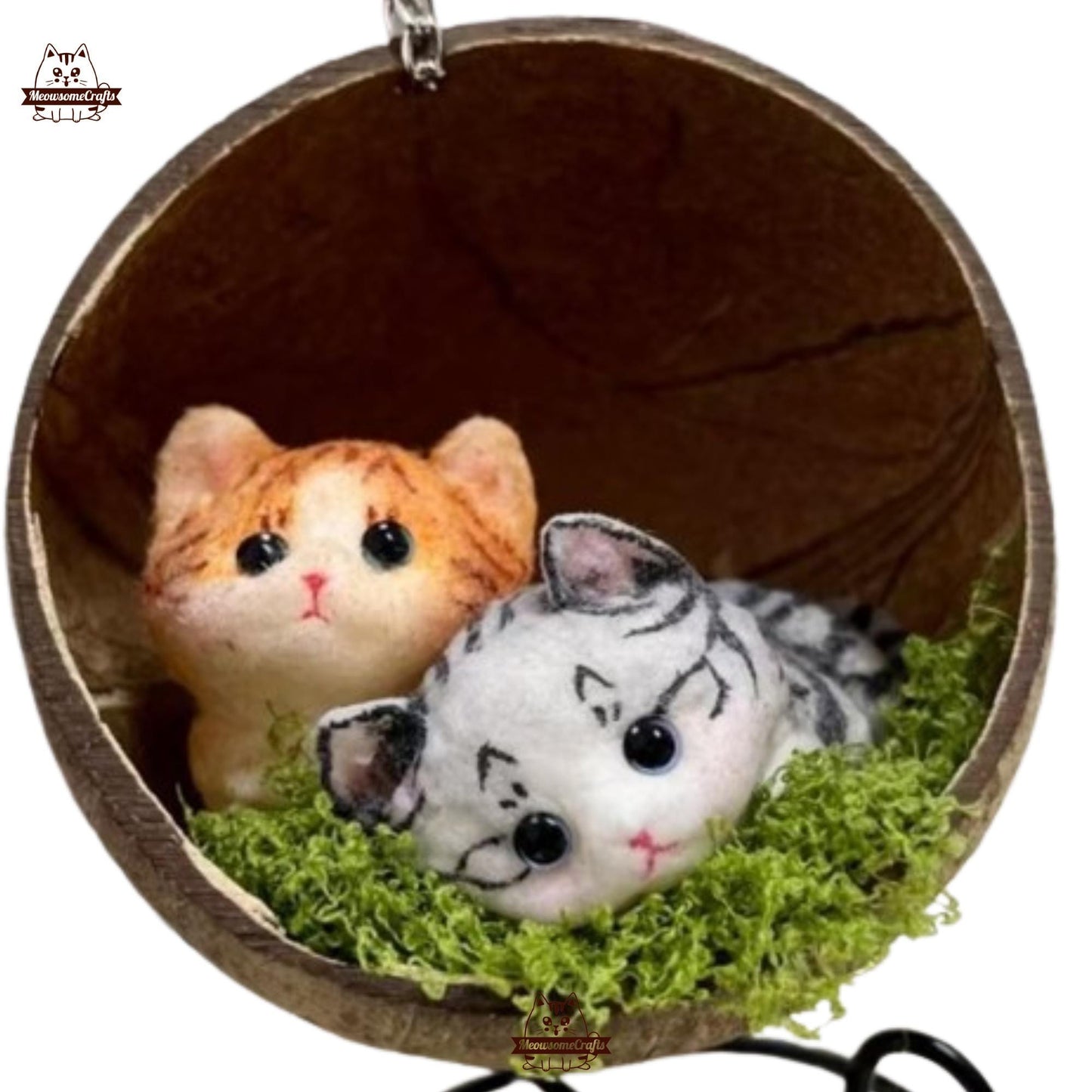 Furry Striped Kitten Kitty Cats Animal Handmade Taba Squishy | Squeezable Stress Relief Fidget Toy - Squishy