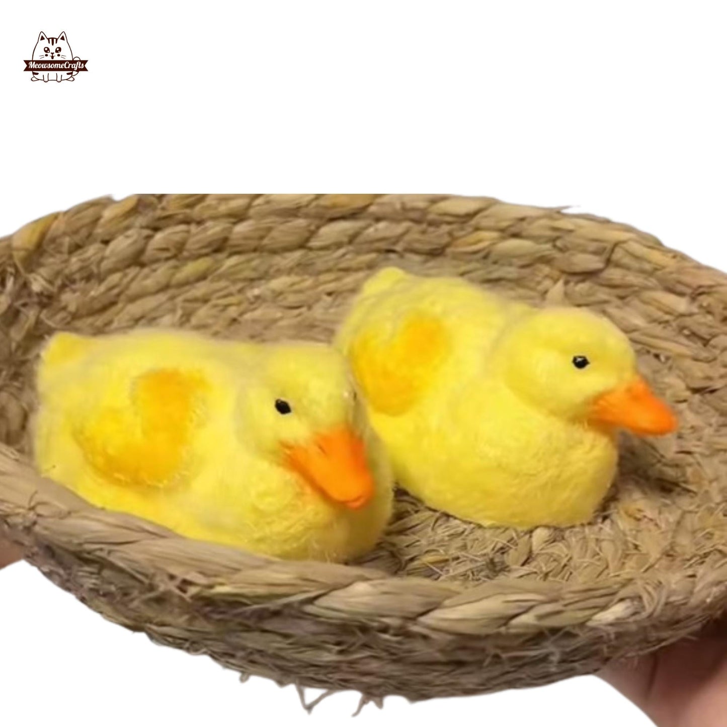 Furry Yellow Duck Animal Handmade Squishy Fidget Toy