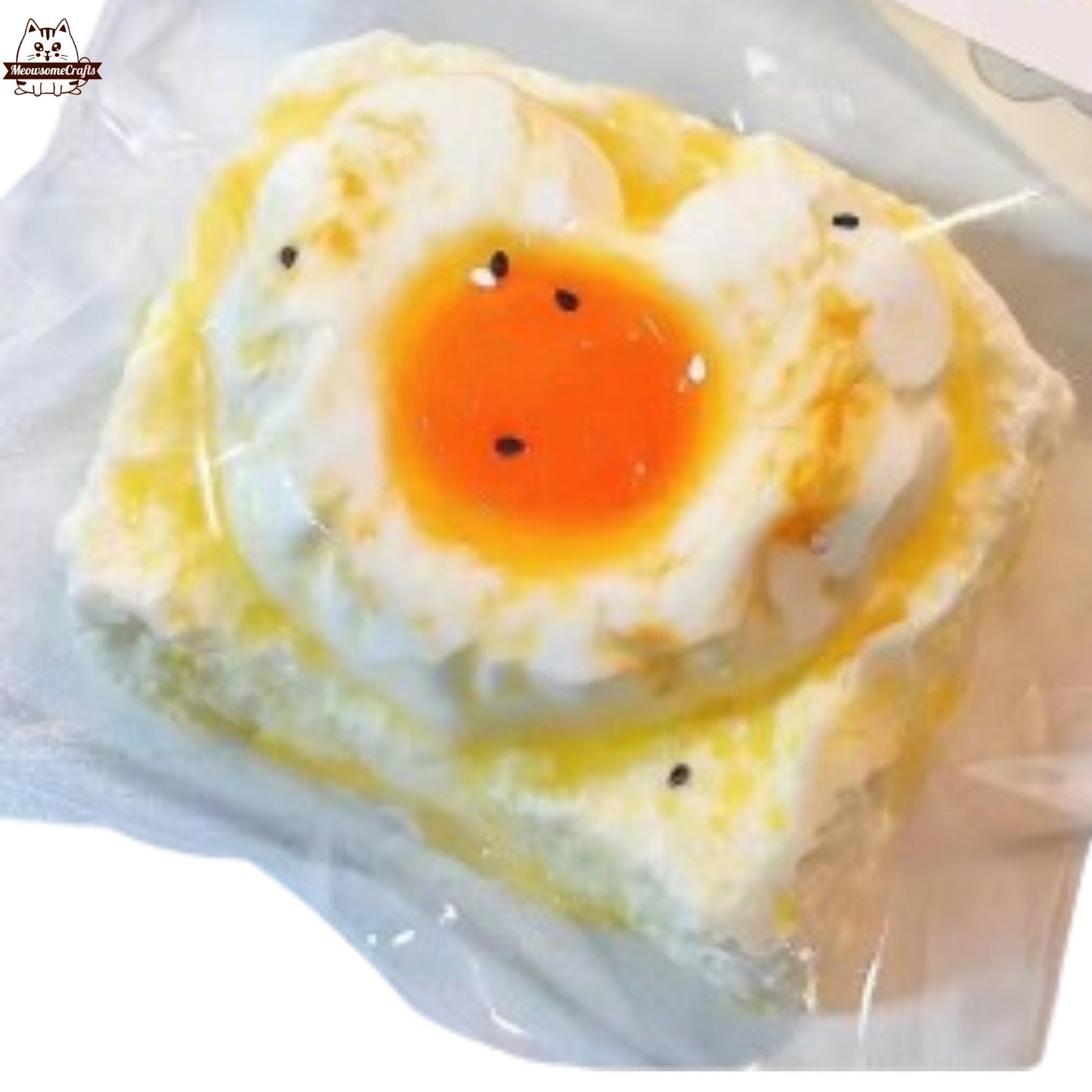 Heart Shape Eggs On Toast Food Handmade Squishy Fidget Toy