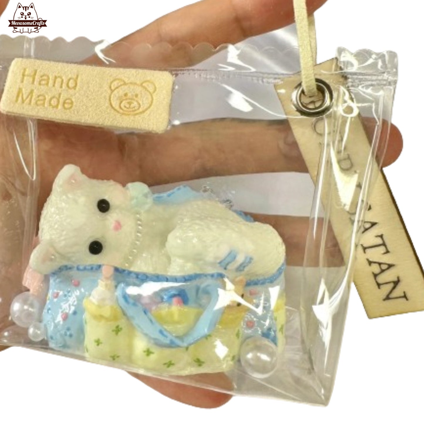 Kitten Cat Laying In Baby Bag Animal Handmade Taba Squishy | Squeezable Stress Relief Fidget Toy - Squishy