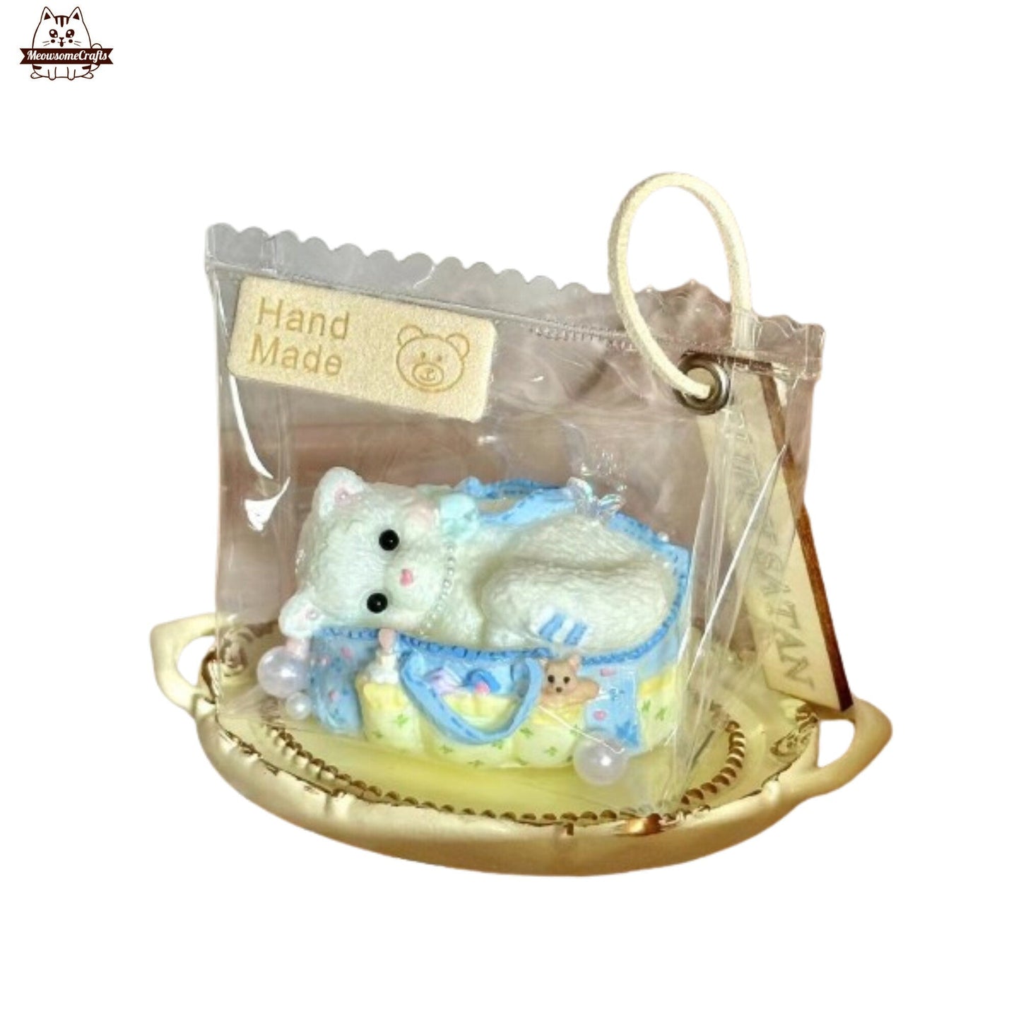 Kitten Cat Laying In Baby Bag Animal Handmade Taba Squishy | Squeezable Stress Relief Fidget Toy - Squishy