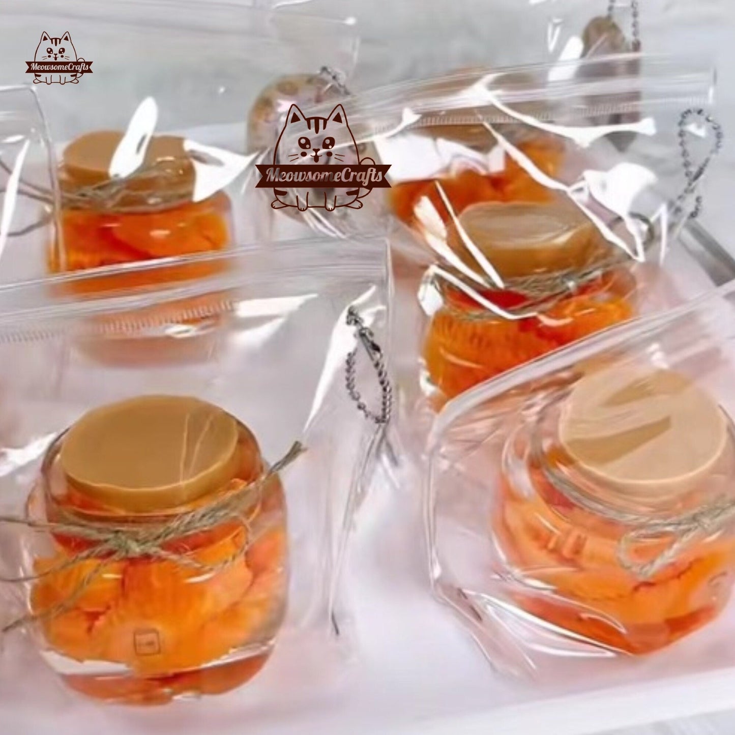 Orange Wedges In Jar Fruit Food Handmade Taba Squishy | Squeezable Stress Relief Fidget Toy - Squishy