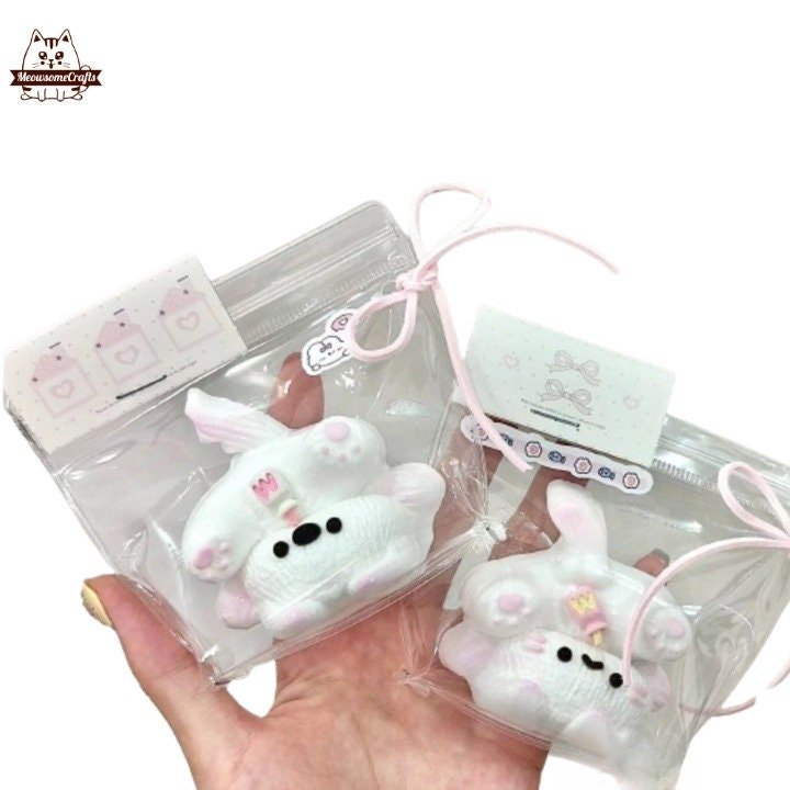 Playful Cat Dog Upside Down Animal Handmade Taba Squishy | Squeezable Stress Relief Fidget Toy - Set of 2 - Squishy