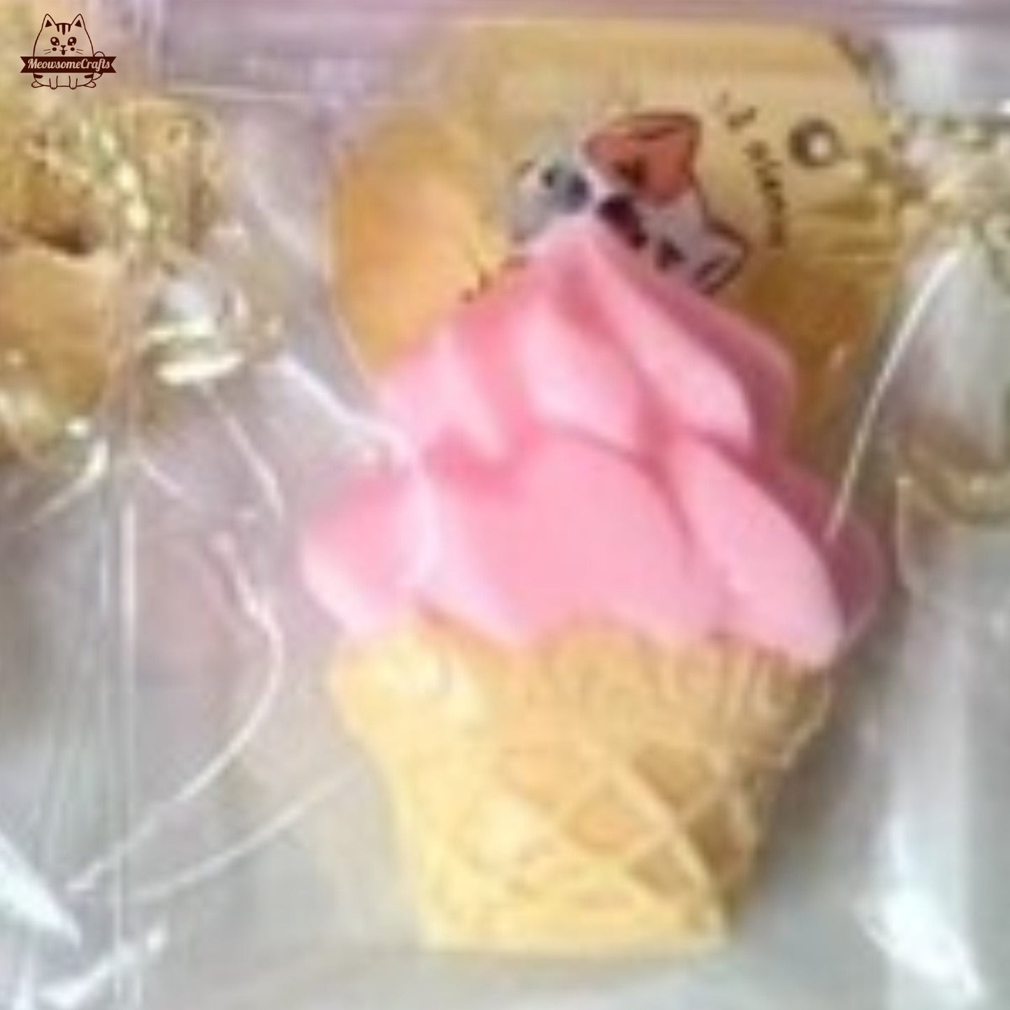 Soft Serve Ice Cream Cone Handmade Taba Squishy | Squeezable Stress Relief Fidget Toy - D - Squishy